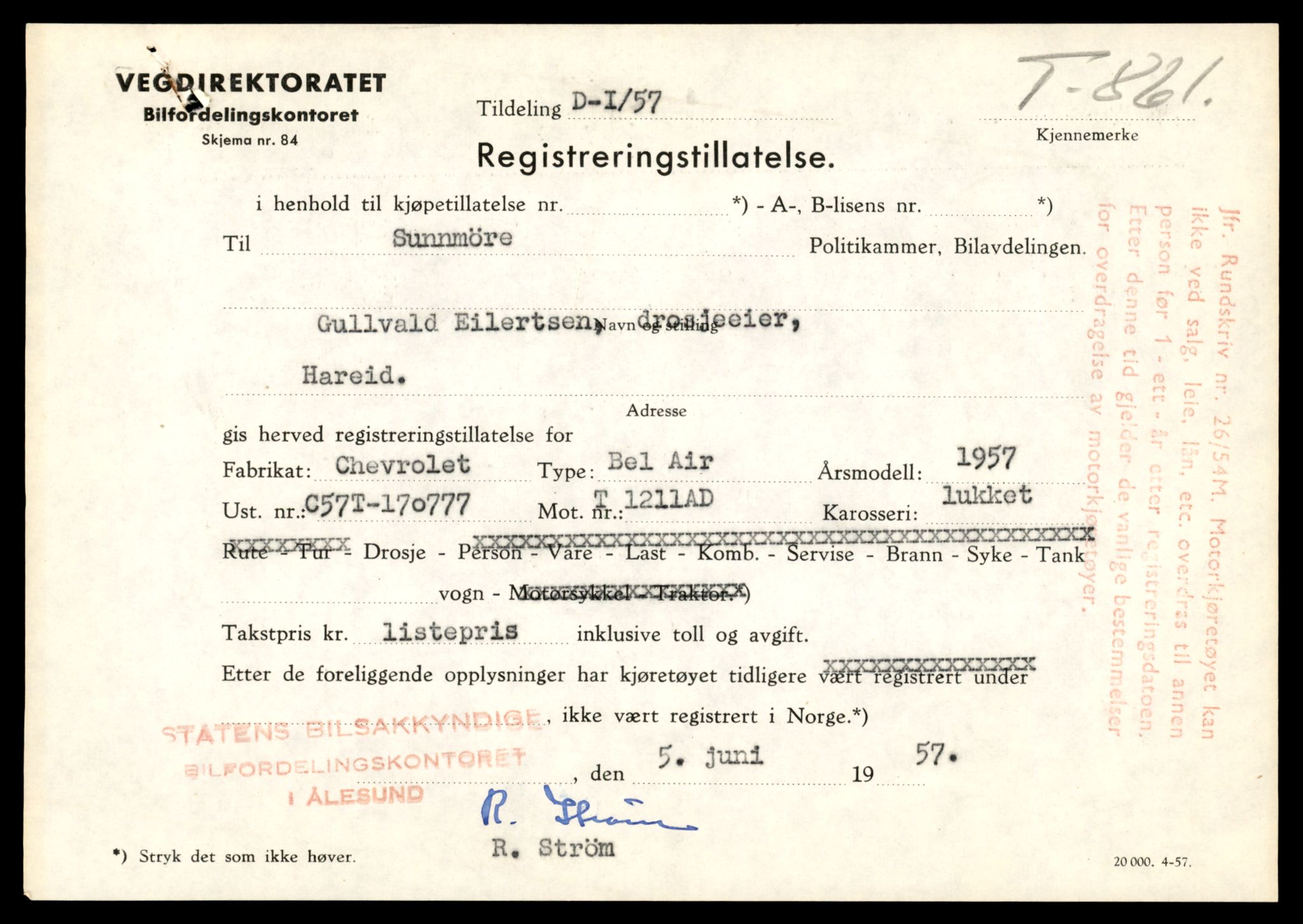 Møre og Romsdal vegkontor - Ålesund trafikkstasjon, AV/SAT-A-4099/F/Fe/L0008: Registreringskort for kjøretøy T 747 - T 894, 1927-1998, p. 2586