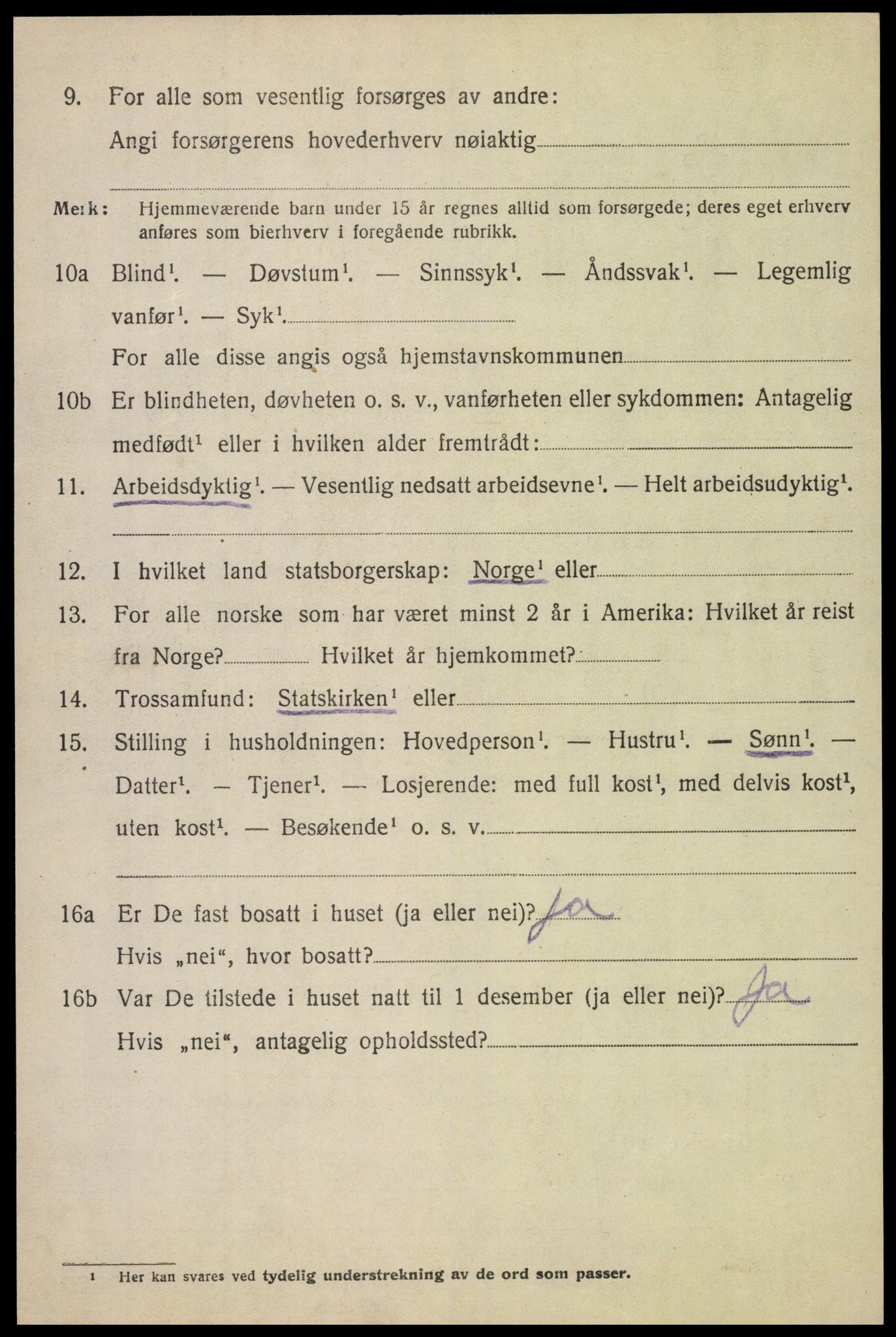 SAH, 1920 census for Heidal, 1920, p. 2799