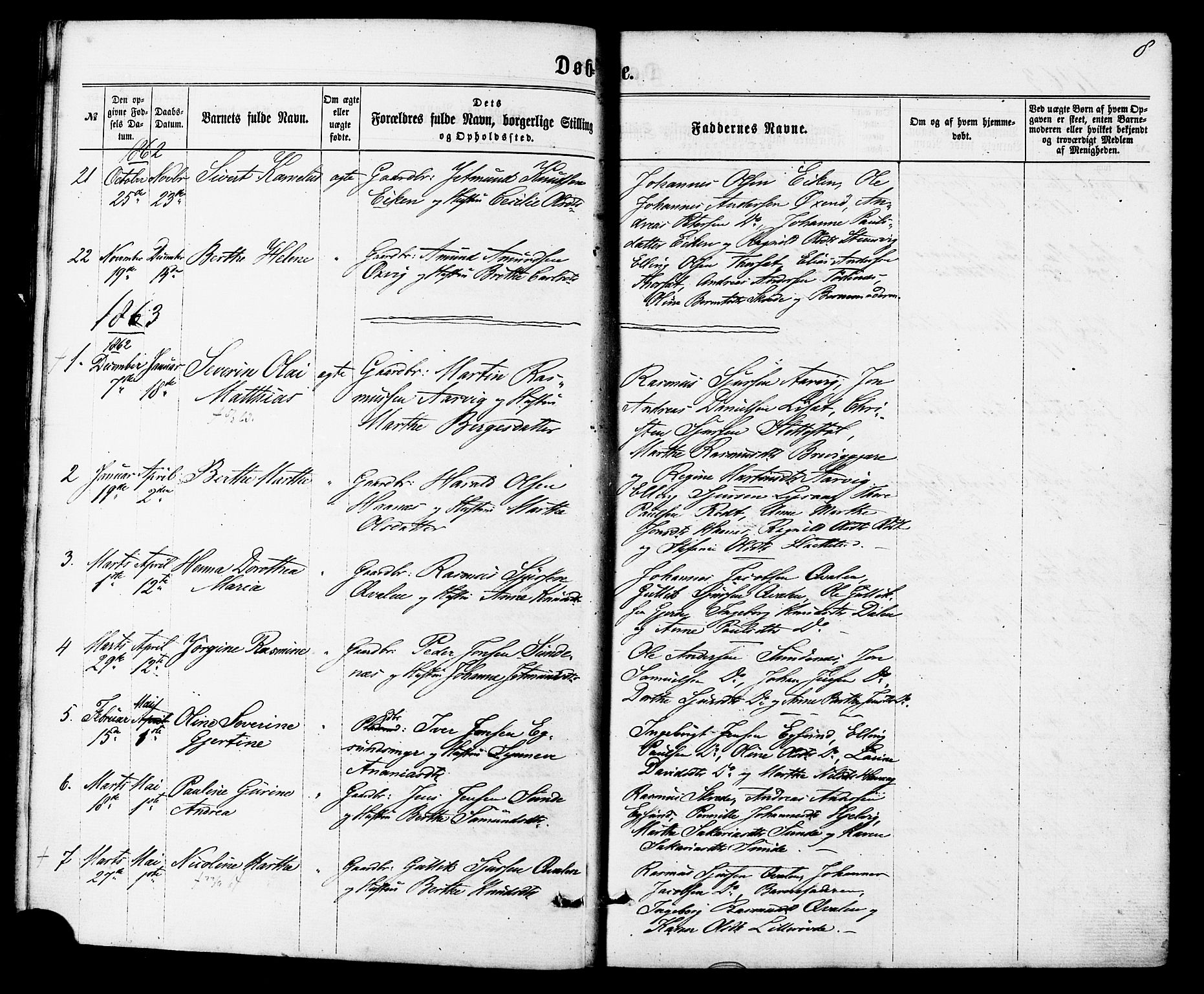 Ministerialprotokoller, klokkerbøker og fødselsregistre - Møre og Romsdal, SAT/A-1454/504/L0055: Parish register (official) no. 504A02, 1861-1884, p. 8
