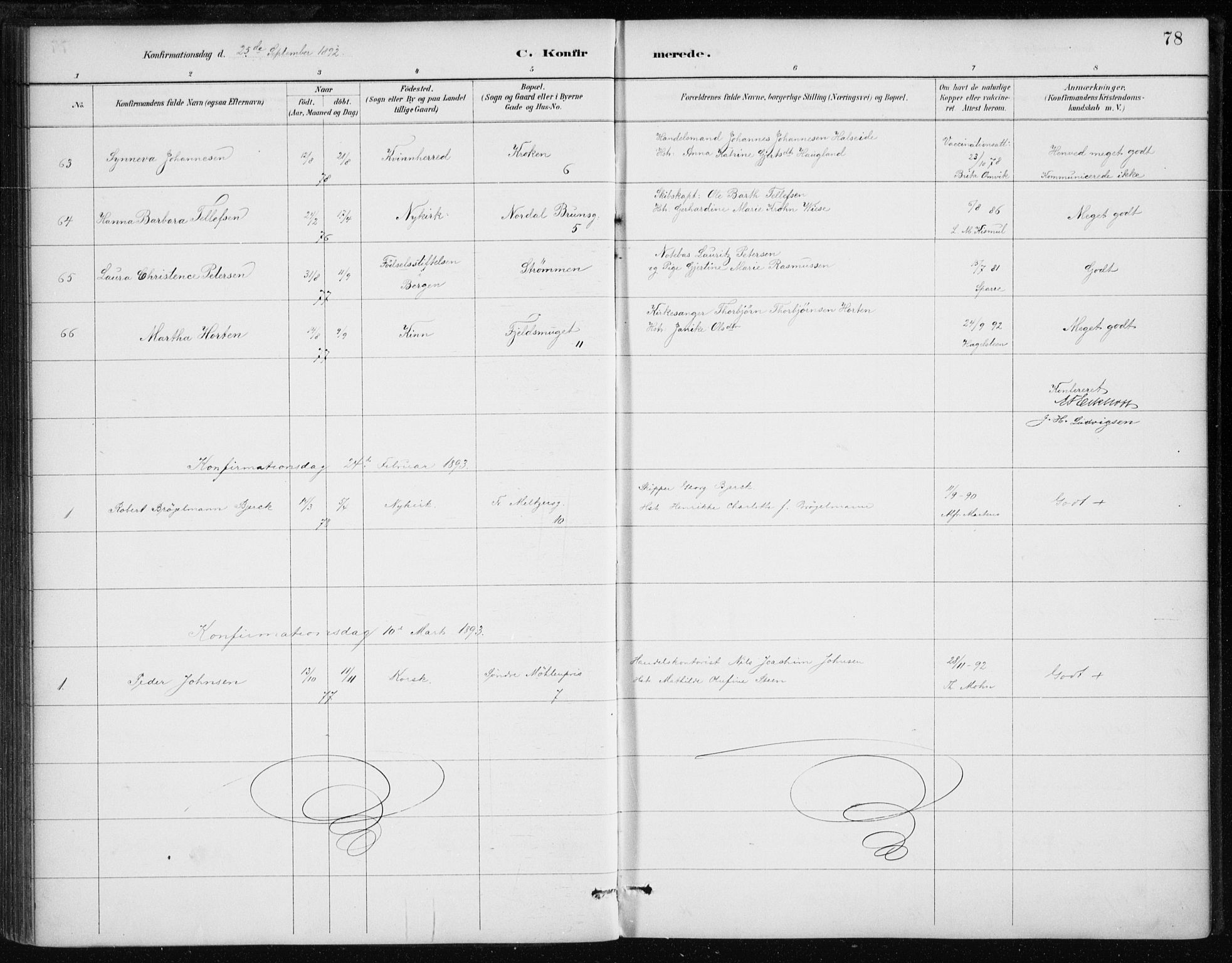 Johanneskirken sokneprestembete, AV/SAB-A-76001/H/Haa/L0008: Parish register (official) no. C 1, 1885-1907, p. 78