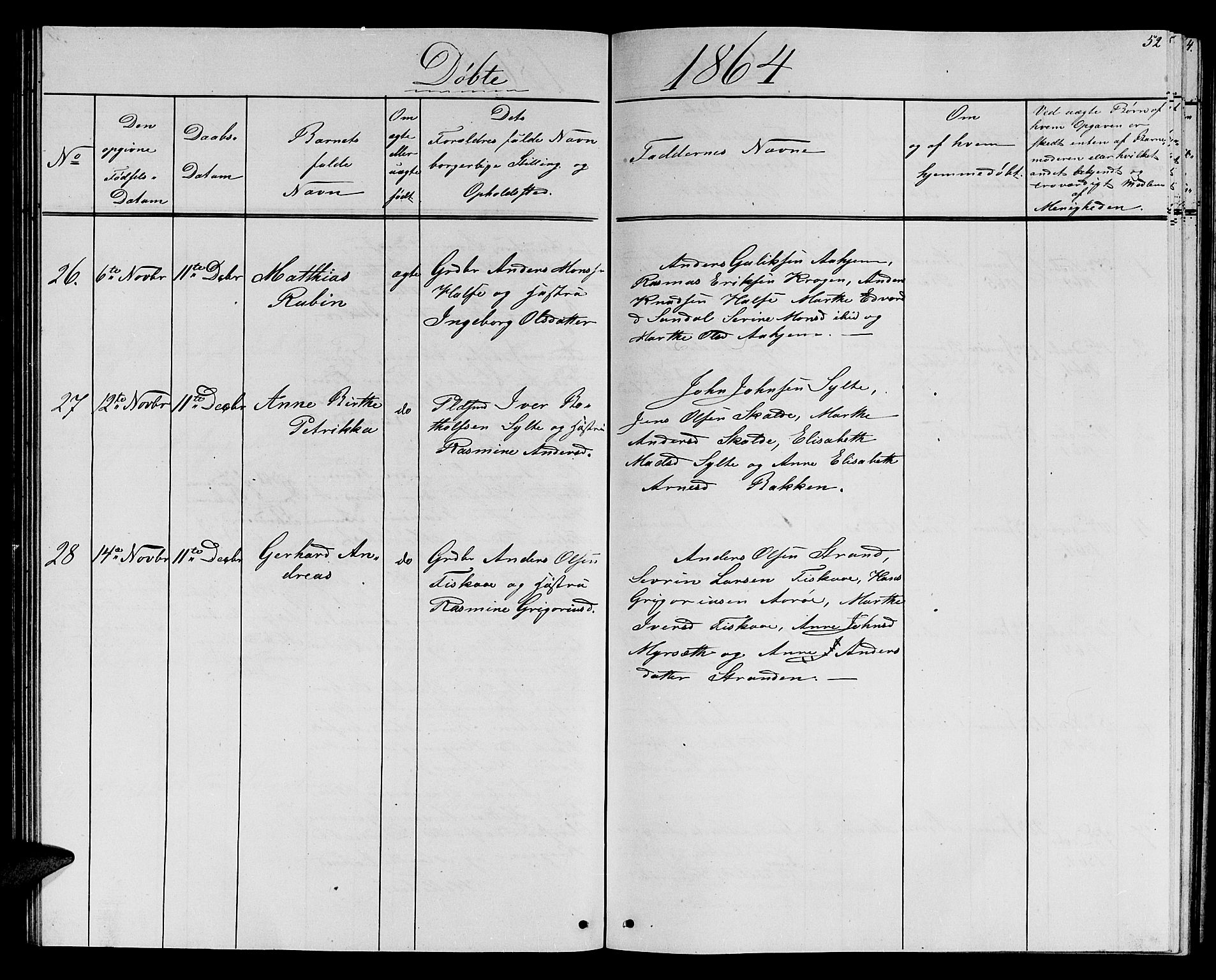 Ministerialprotokoller, klokkerbøker og fødselsregistre - Møre og Romsdal, AV/SAT-A-1454/501/L0015: Parish register (copy) no. 501C01, 1854-1867, p. 52