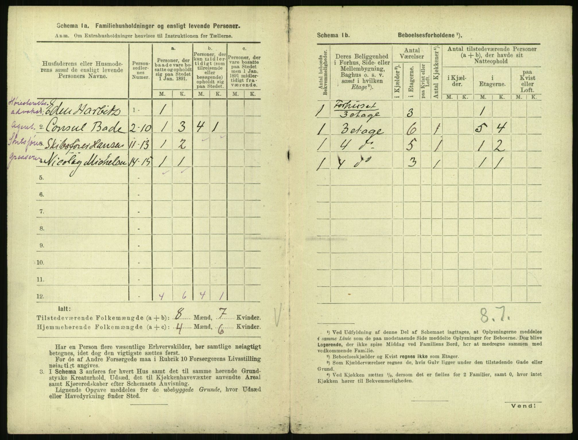 RA, 1891 census for 0301 Kristiania, 1891, p. 2523
