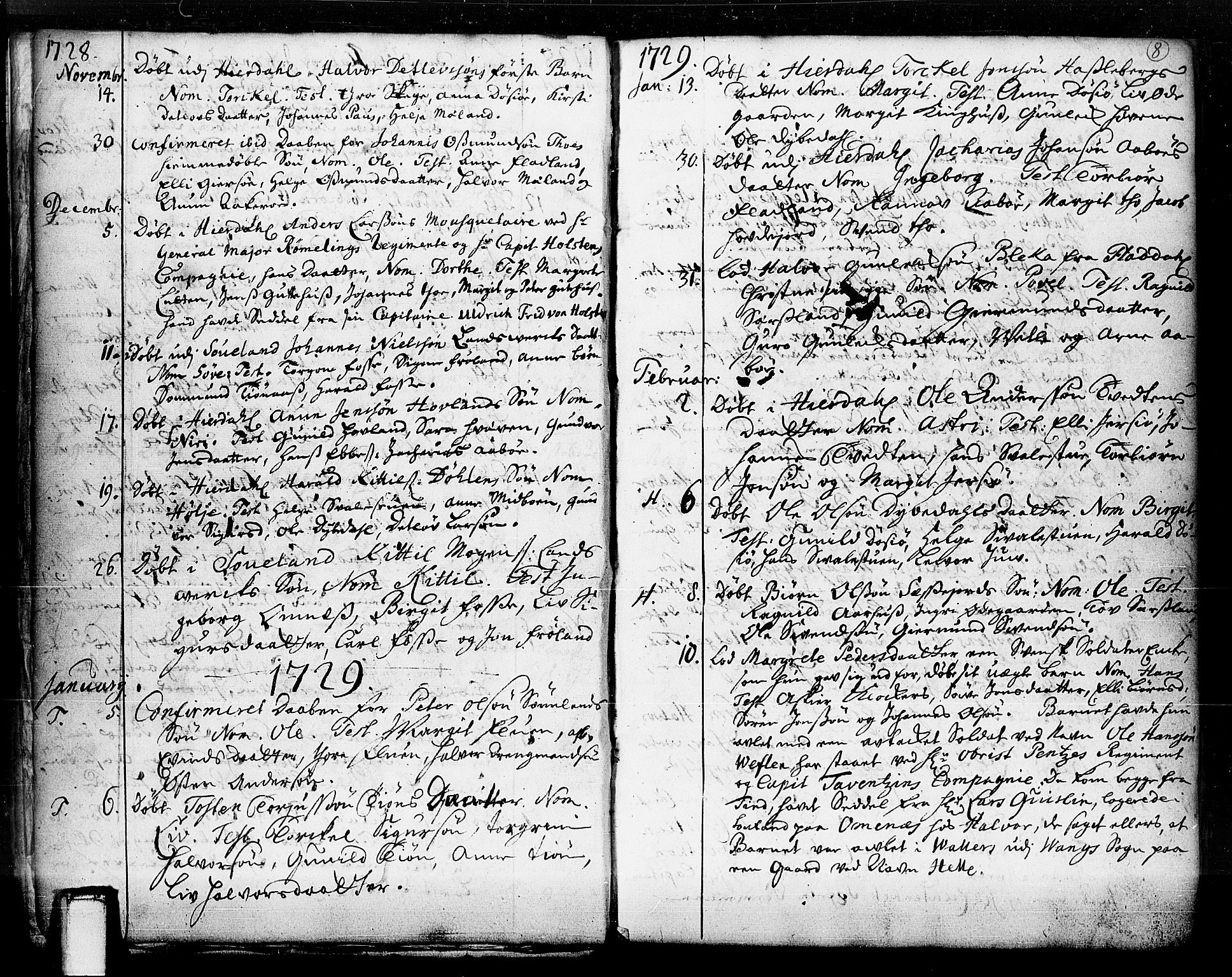 Hjartdal kirkebøker, SAKO/A-270/F/Fa/L0003: Parish register (official) no. I 3, 1727-1775, p. 8