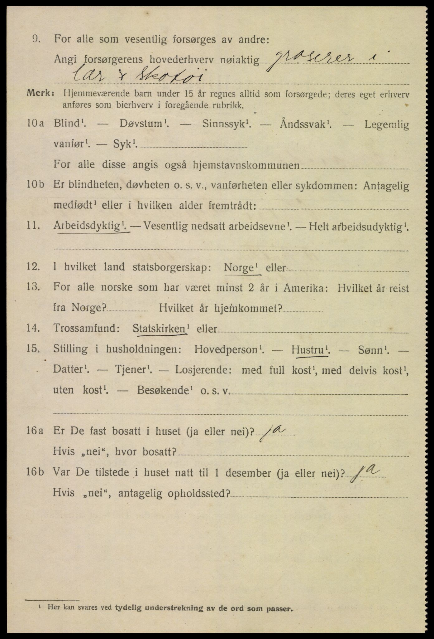 SAK, 1920 census for Kristiansand, 1920, p. 14378