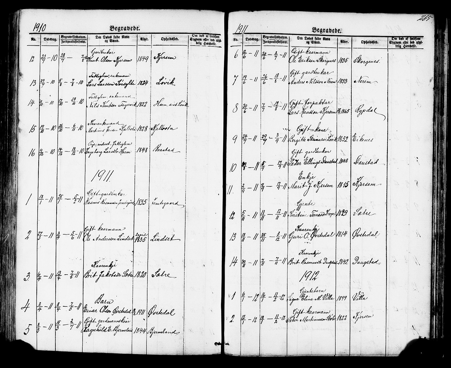 Ministerialprotokoller, klokkerbøker og fødselsregistre - Møre og Romsdal, SAT/A-1454/541/L0547: Parish register (copy) no. 541C02, 1867-1921, p. 265