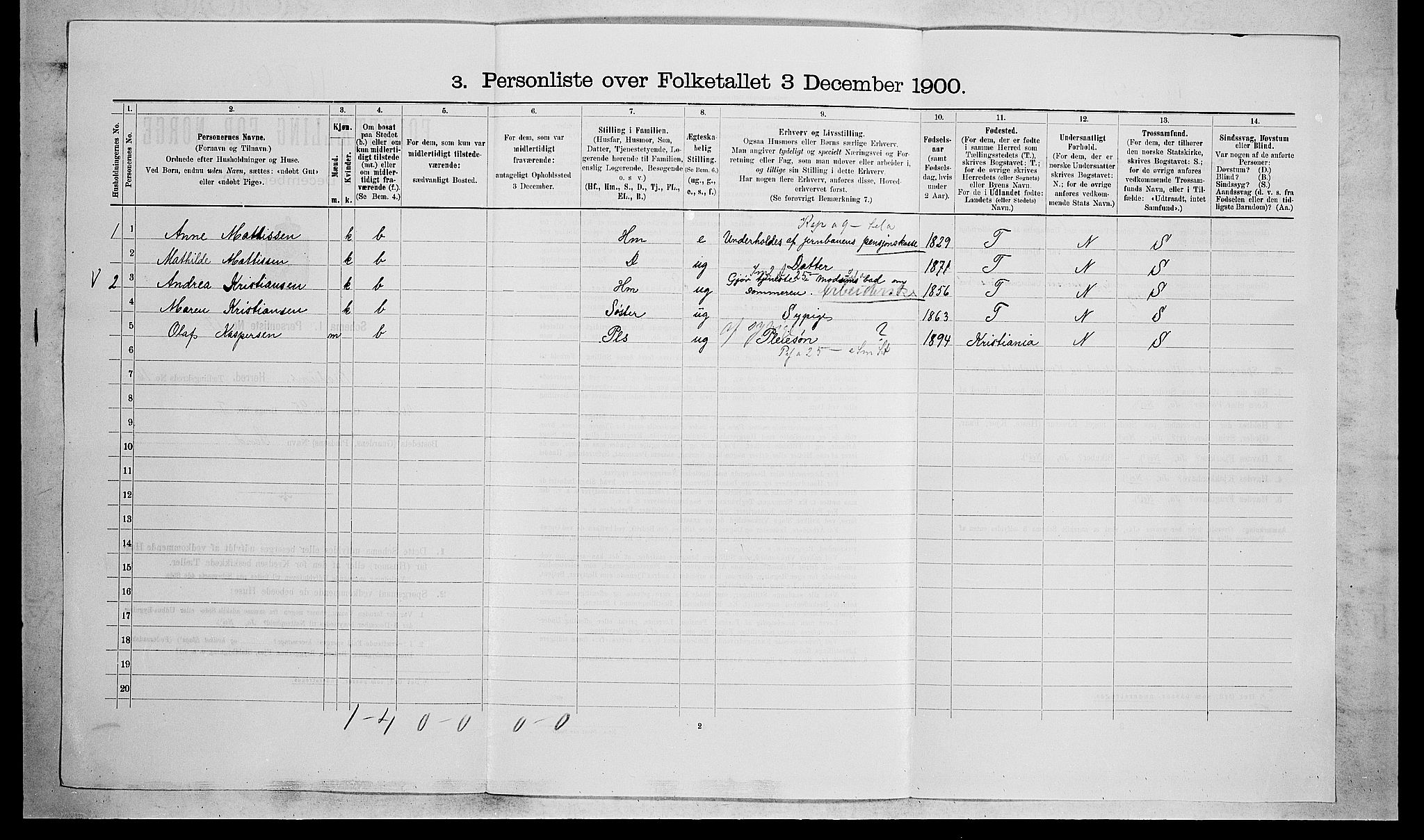 RA, 1900 census for Modum, 1900, p. 1982