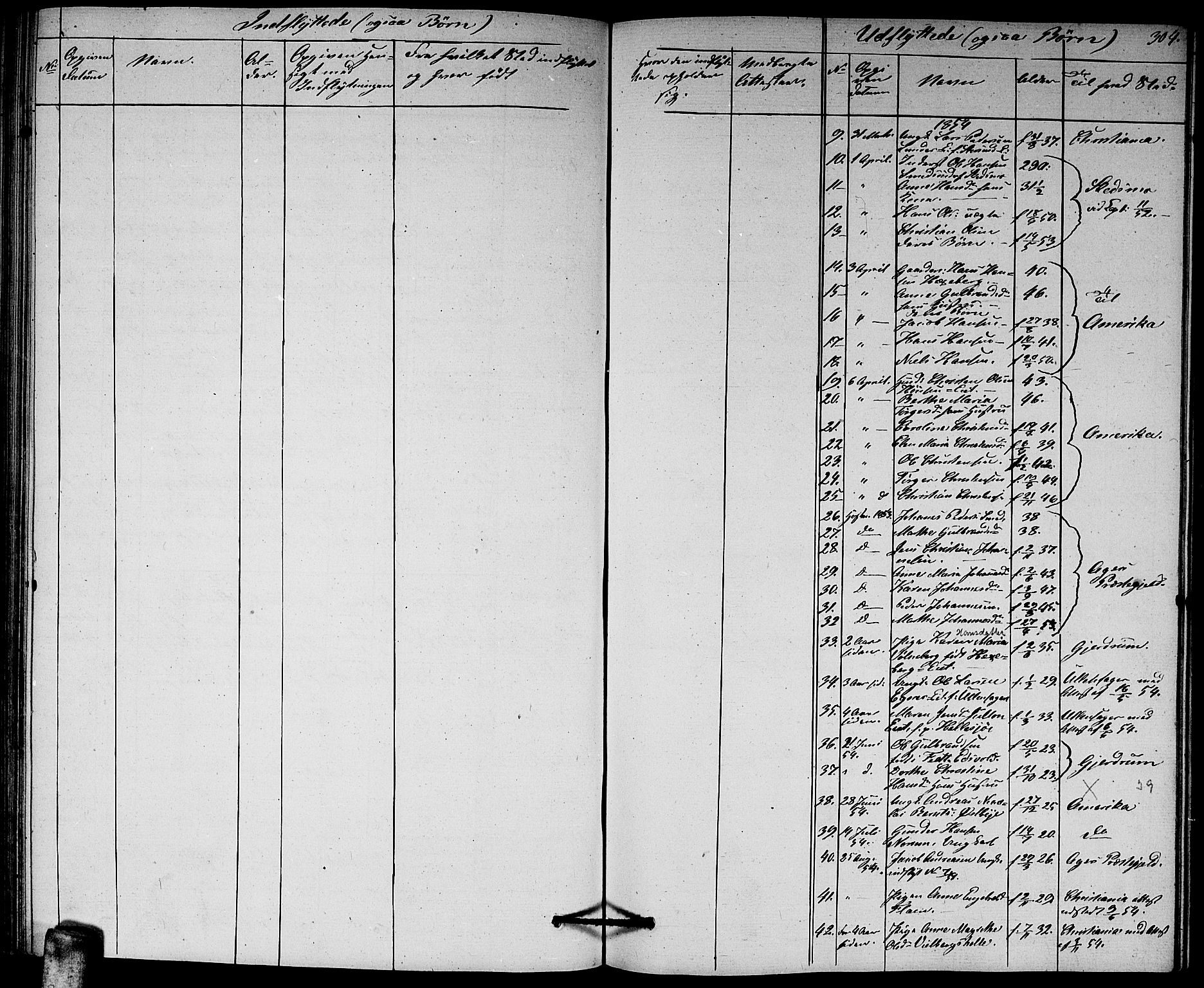 Sørum prestekontor Kirkebøker, AV/SAO-A-10303/G/Ga/L0003: Parish register (copy) no. I 3, 1846-1863, p. 304