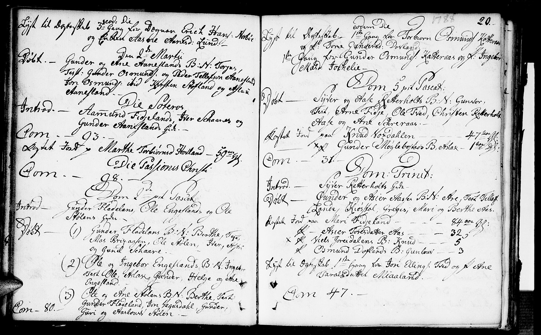 Herefoss sokneprestkontor, AV/SAK-1111-0019/F/Fa/Fab/L0002: Parish register (official) no. A 2, 1780-1816, p. 20