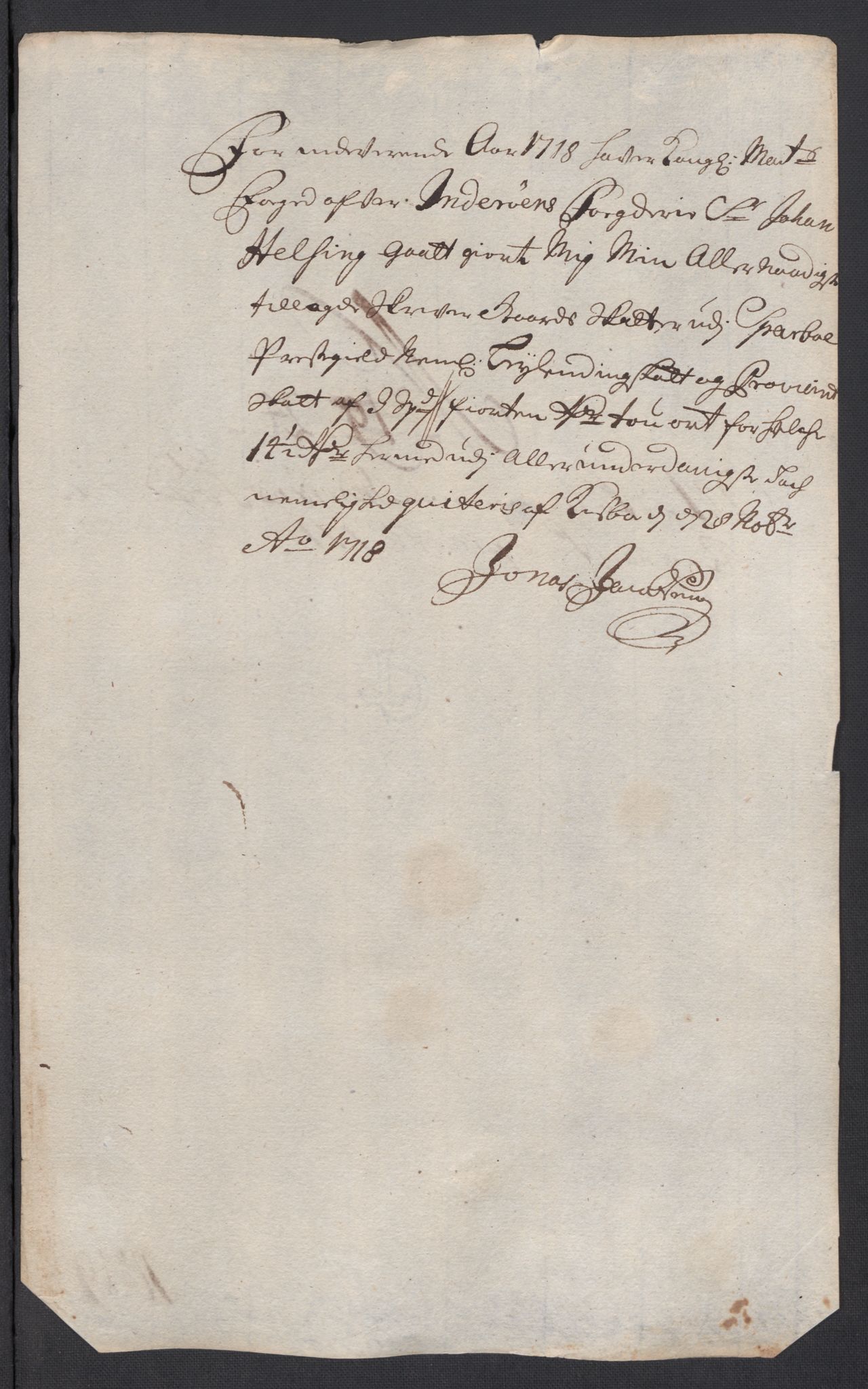 Rentekammeret inntil 1814, Reviderte regnskaper, Fogderegnskap, AV/RA-EA-4092/R63/L4326: Fogderegnskap Inderøy, 1718, p. 232