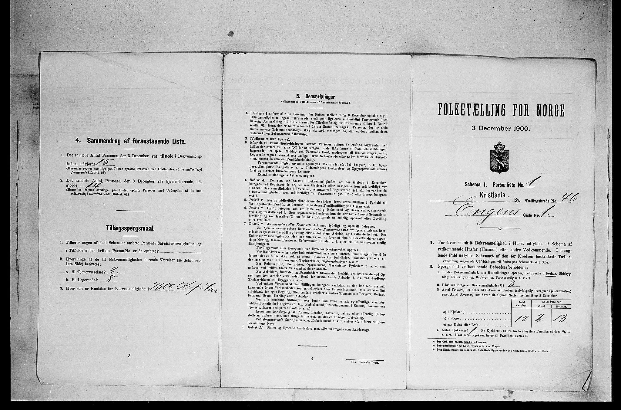 SAO, 1900 census for Kristiania, 1900, p. 20173