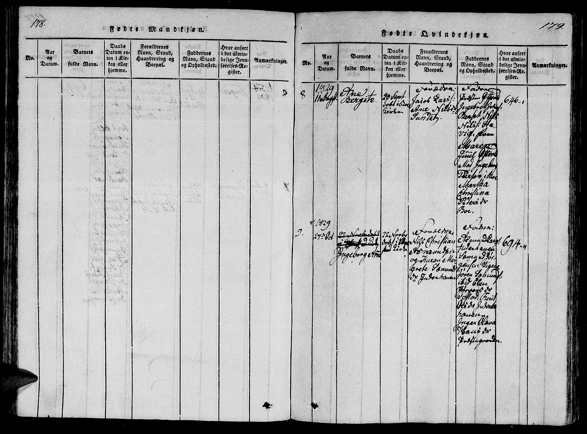 Ministerialprotokoller, klokkerbøker og fødselsregistre - Møre og Romsdal, AV/SAT-A-1454/566/L0763: Parish register (official) no. 566A03 /1, 1817-1829, p. 178-179