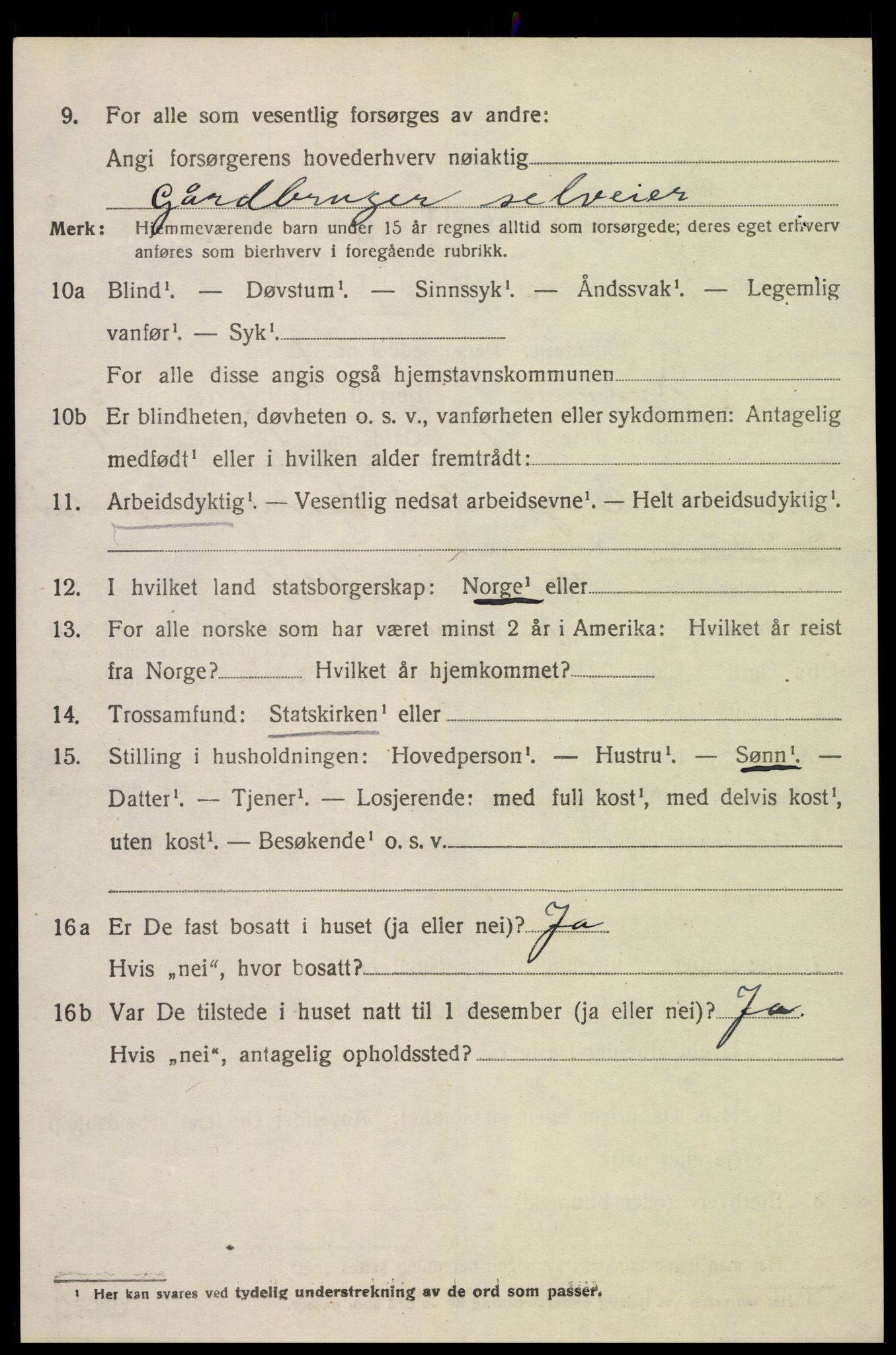 SAK, 1920 census for Konsmo, 1920, p. 1277