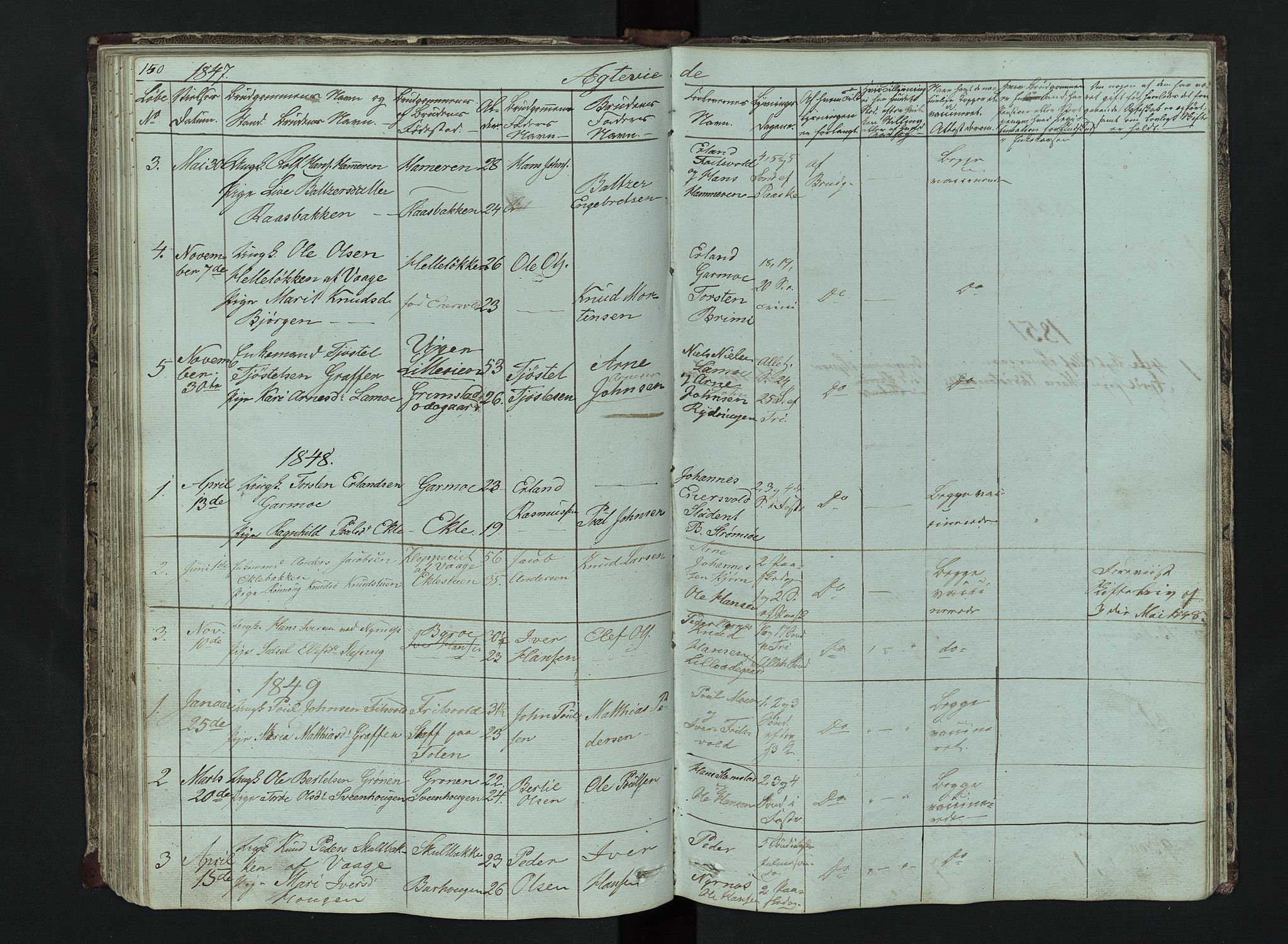 Lom prestekontor, AV/SAH-PREST-070/L/L0014: Parish register (copy) no. 14, 1845-1876, p. 150-151