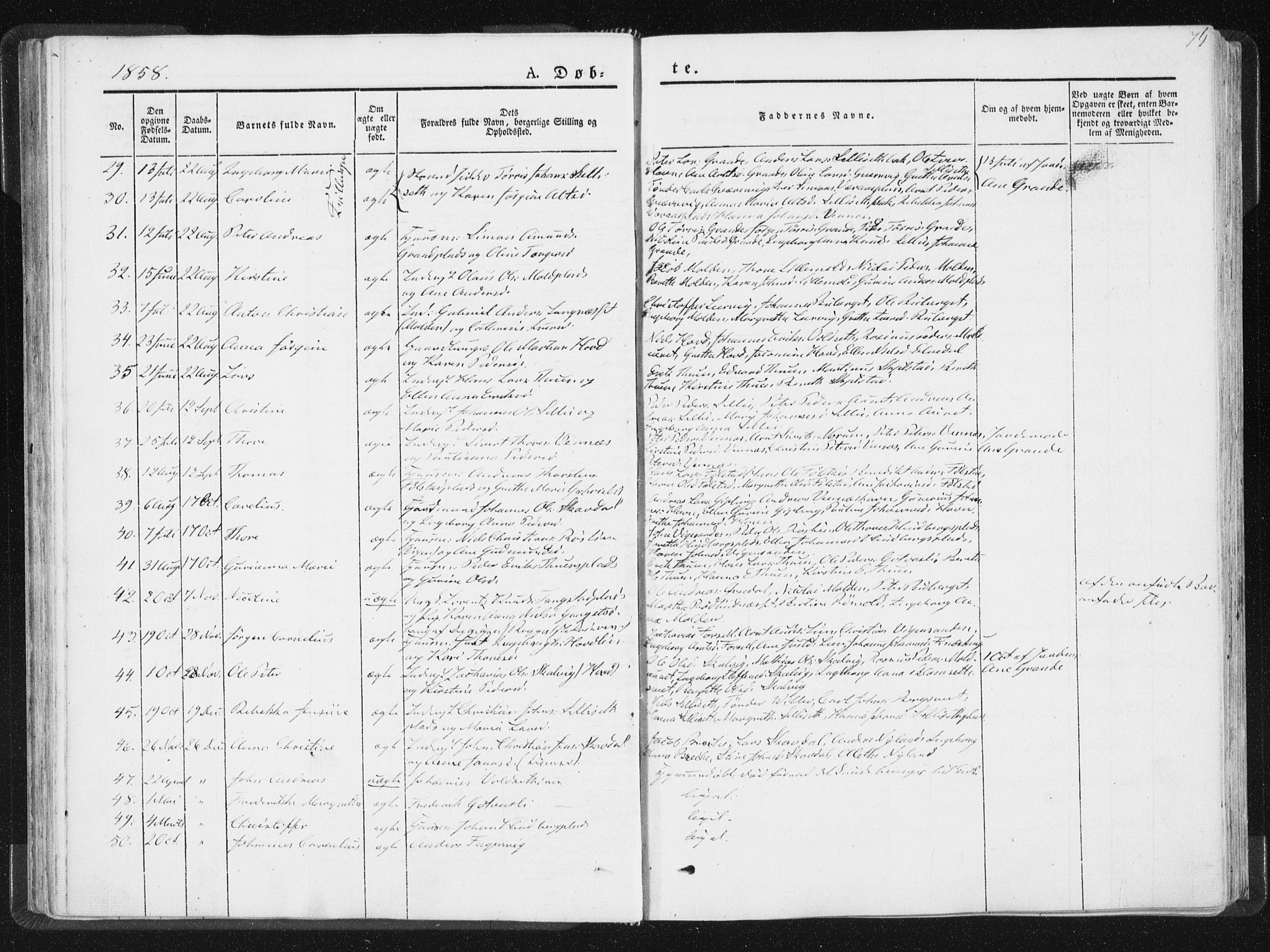 Ministerialprotokoller, klokkerbøker og fødselsregistre - Nord-Trøndelag, AV/SAT-A-1458/744/L0418: Parish register (official) no. 744A02, 1843-1866, p. 74