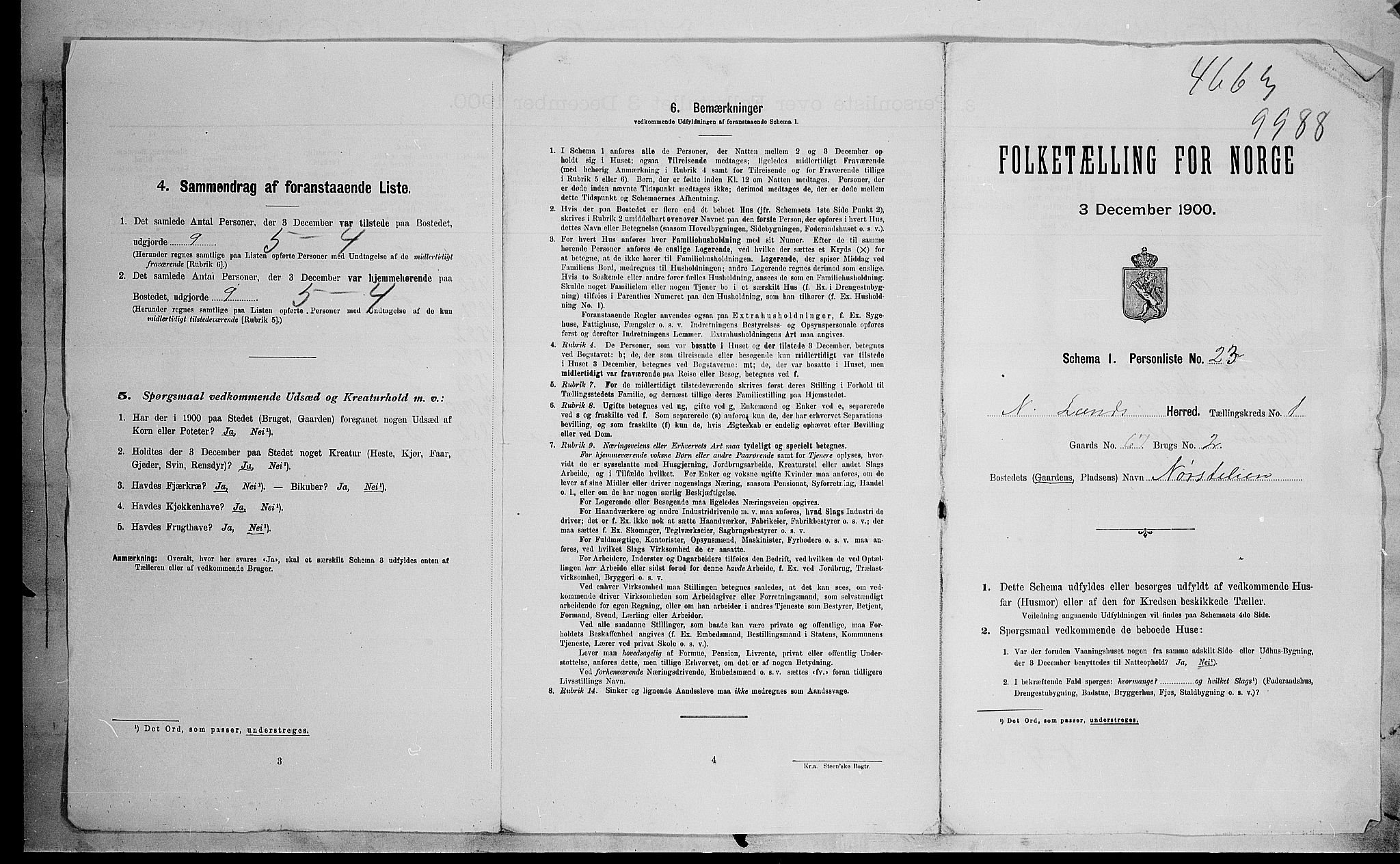 SAH, 1900 census for Nordre Land, 1900, p. 52