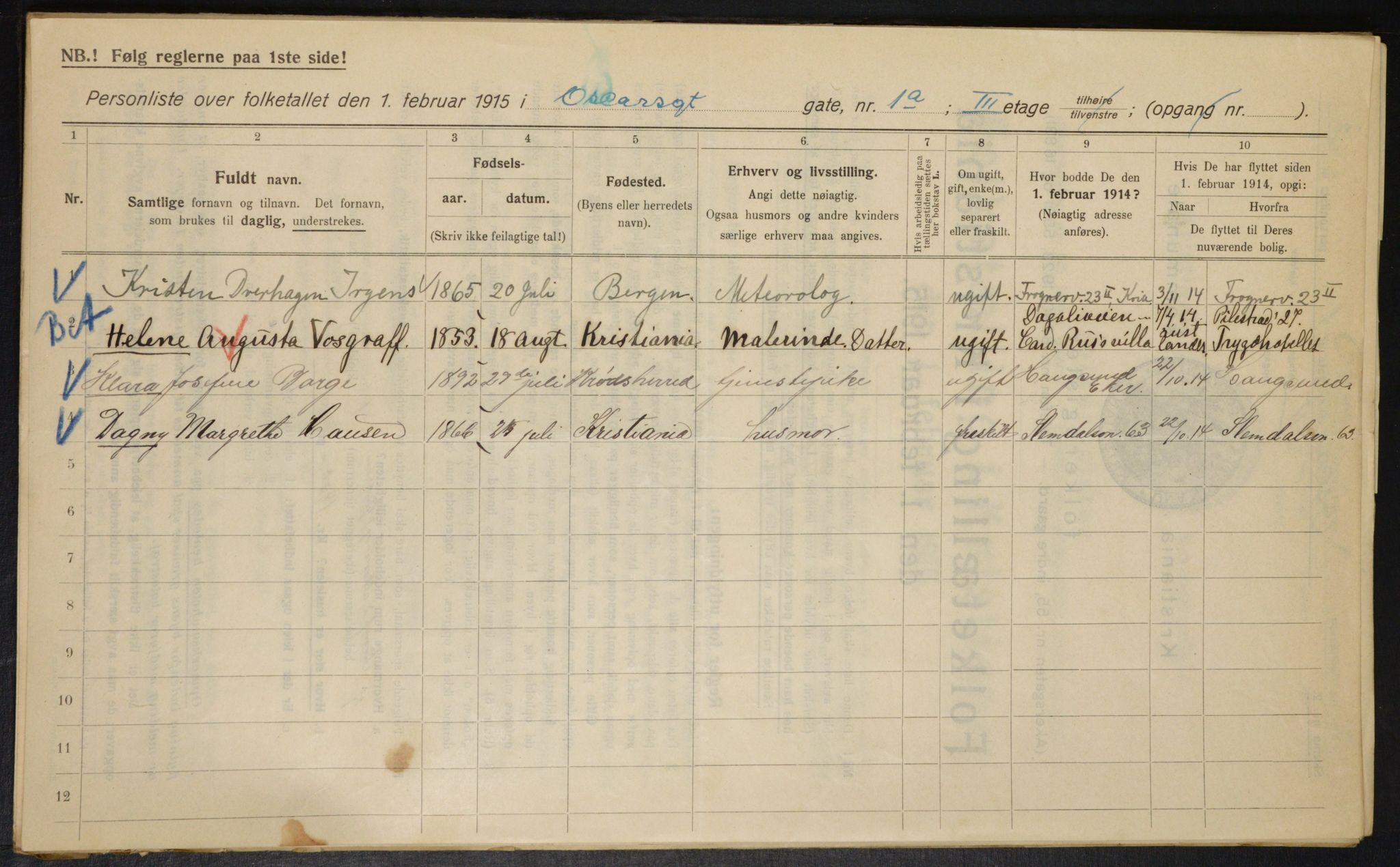 OBA, Municipal Census 1915 for Kristiania, 1915, p. 75541