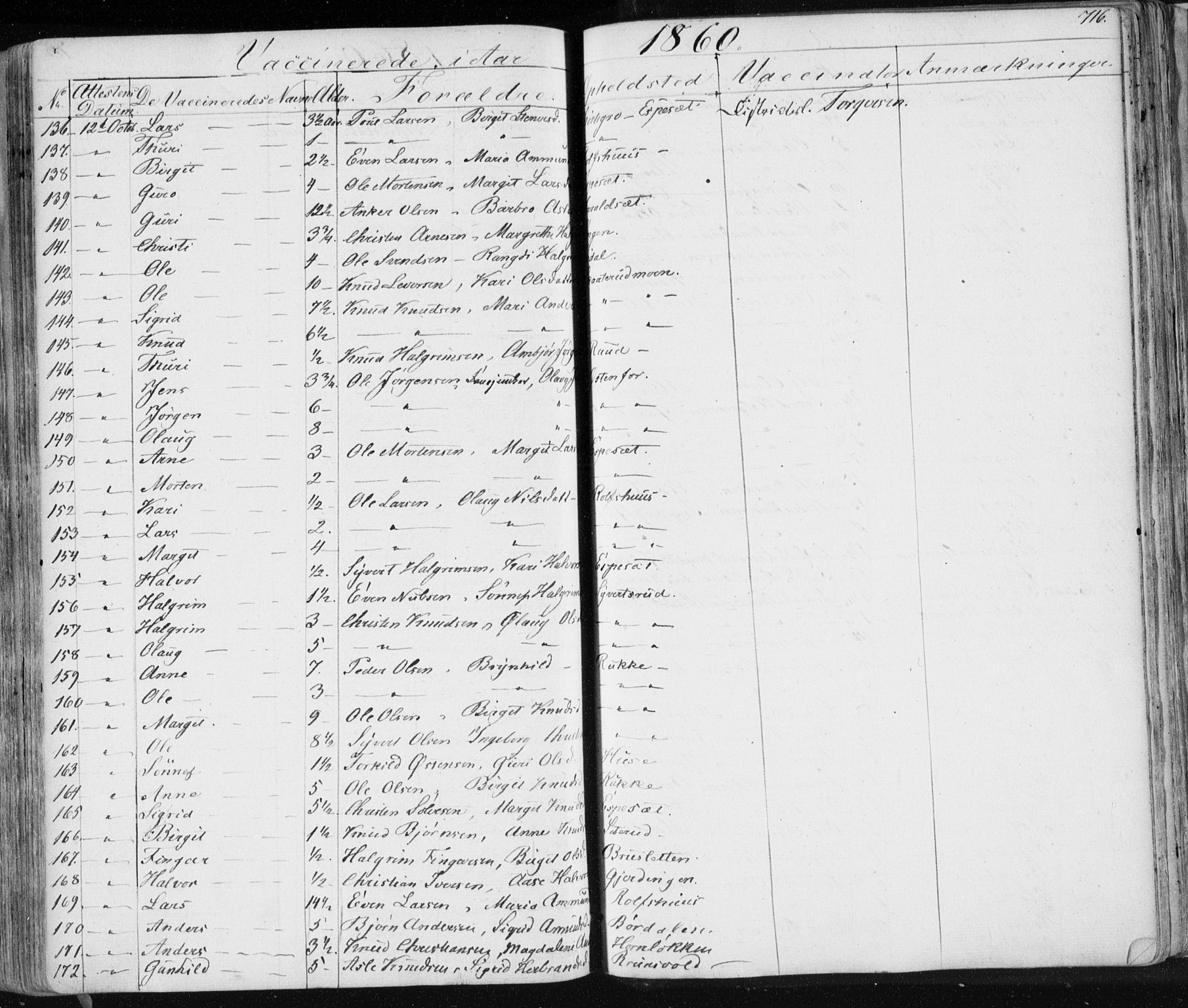 Nes kirkebøker, SAKO/A-236/F/Fa/L0009: Parish register (official) no. 9, 1834-1863, p. 716
