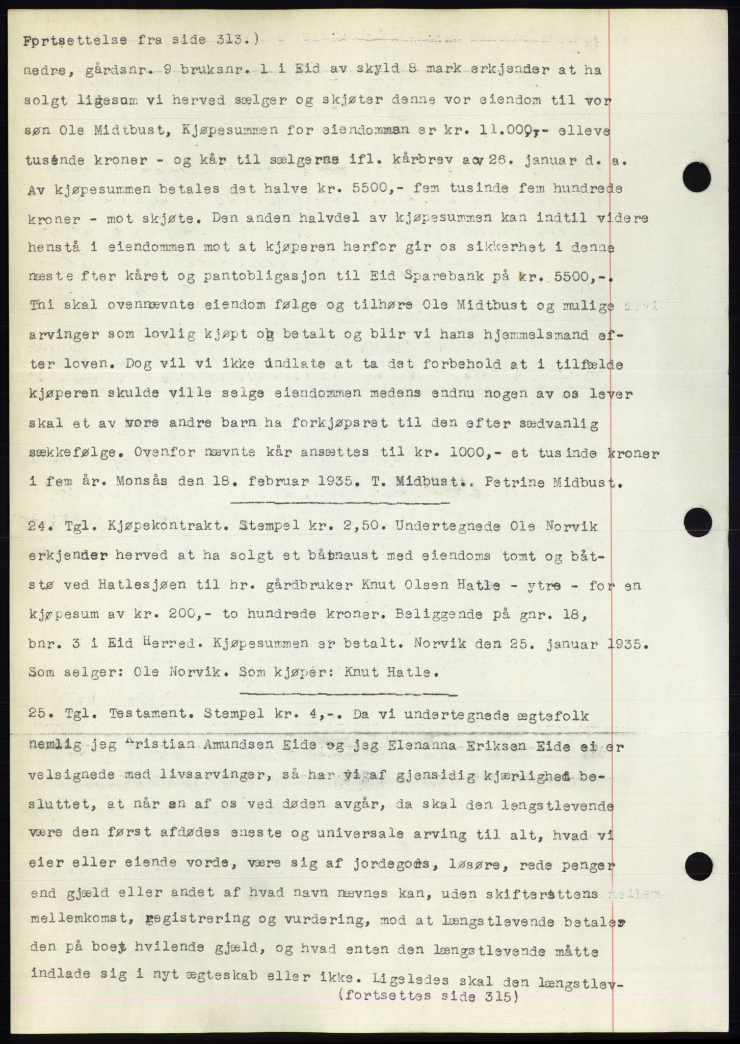 Romsdal sorenskriveri, AV/SAT-A-4149/1/2/2C/L0066: Mortgage book no. 60, 1934-1935, Deed date: 01.03.1935