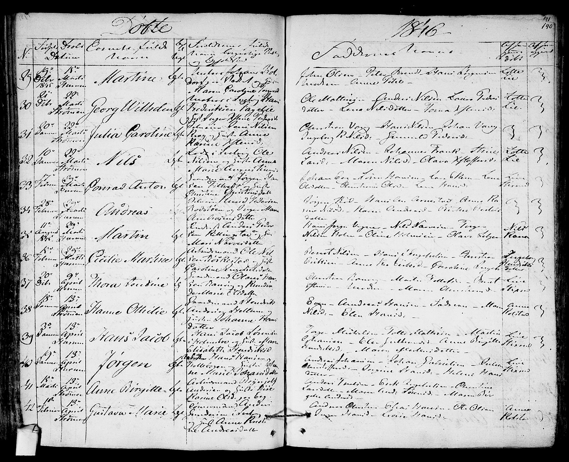 Hurum kirkebøker, AV/SAKO-A-229/F/Fa/L0010: Parish register (official) no. 10, 1827-1846, p. 190