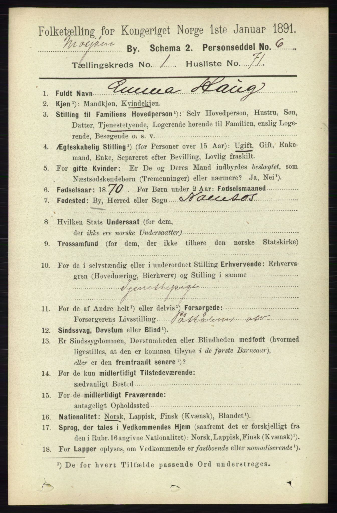 RA, 1891 census for 1802 Mosjøen, 1891, p. 571