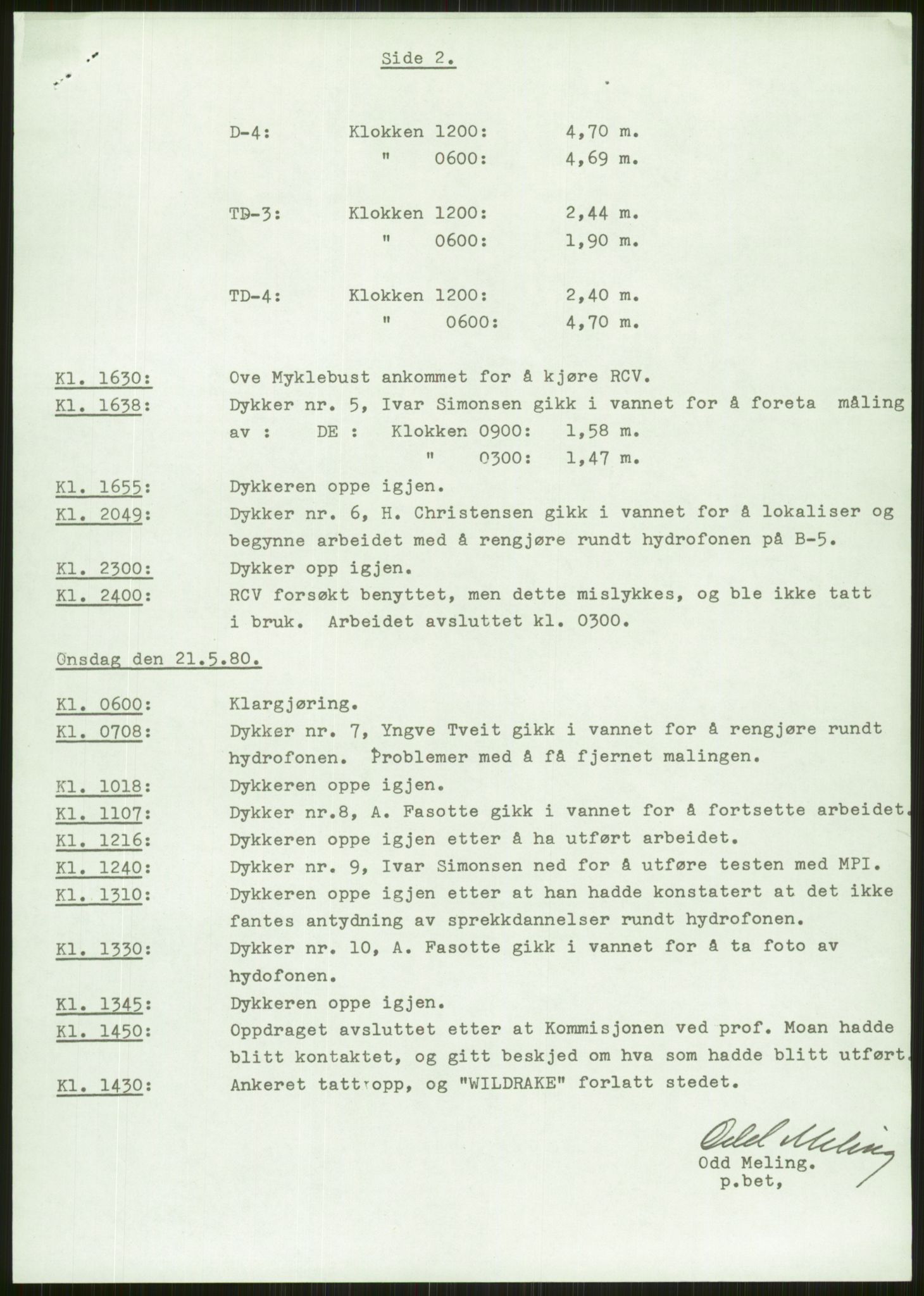 Justisdepartementet, Granskningskommisjonen ved Alexander Kielland-ulykken 27.3.1980, RA/S-1165/D/L0006: A Alexander L. Kielland (Doku.liste + A3-A6, A11-A13, A18-A20-A21, A23, A31 av 31)/Dykkerjournaler, 1980-1981, p. 545