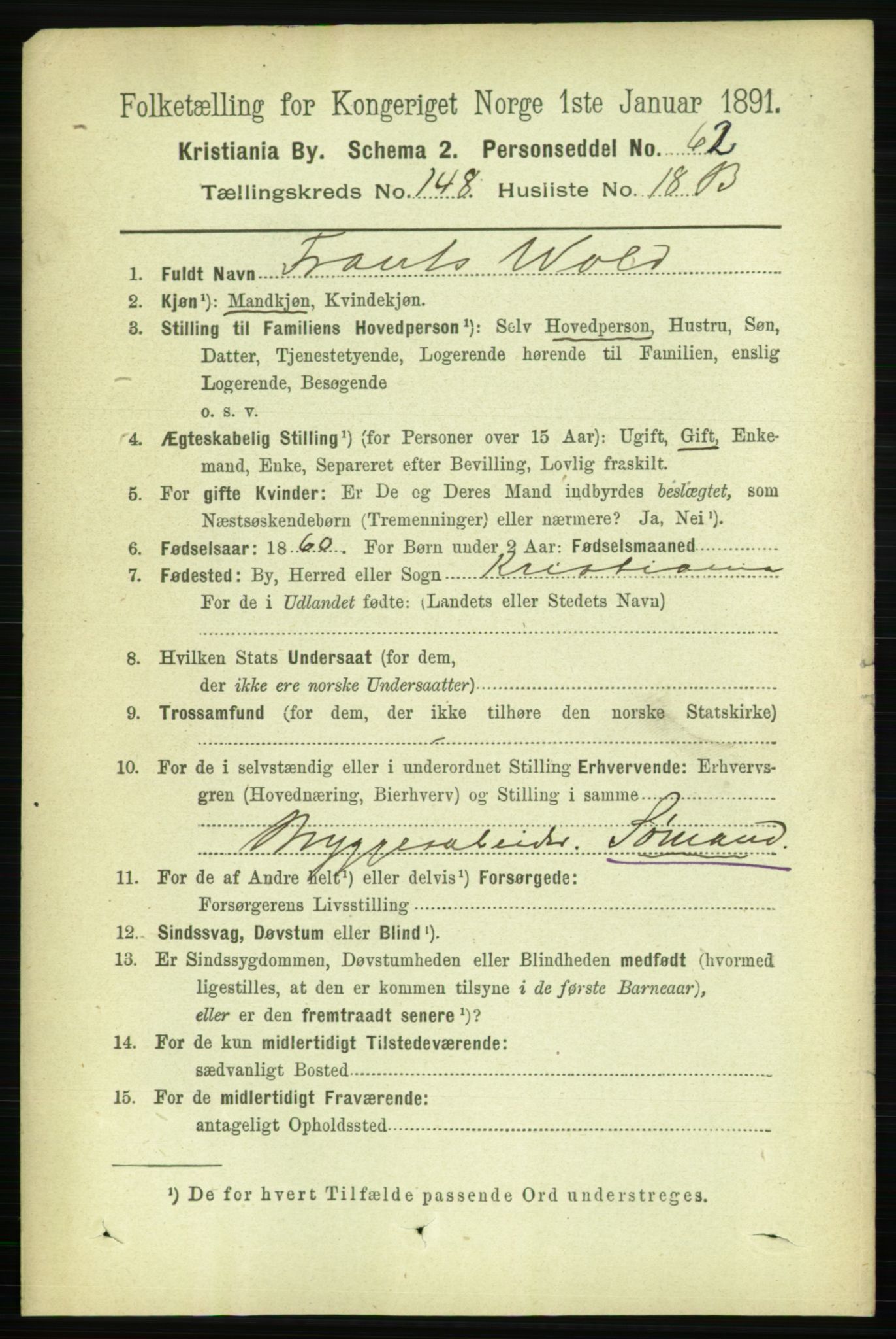 RA, 1891 census for 0301 Kristiania, 1891, p. 82590