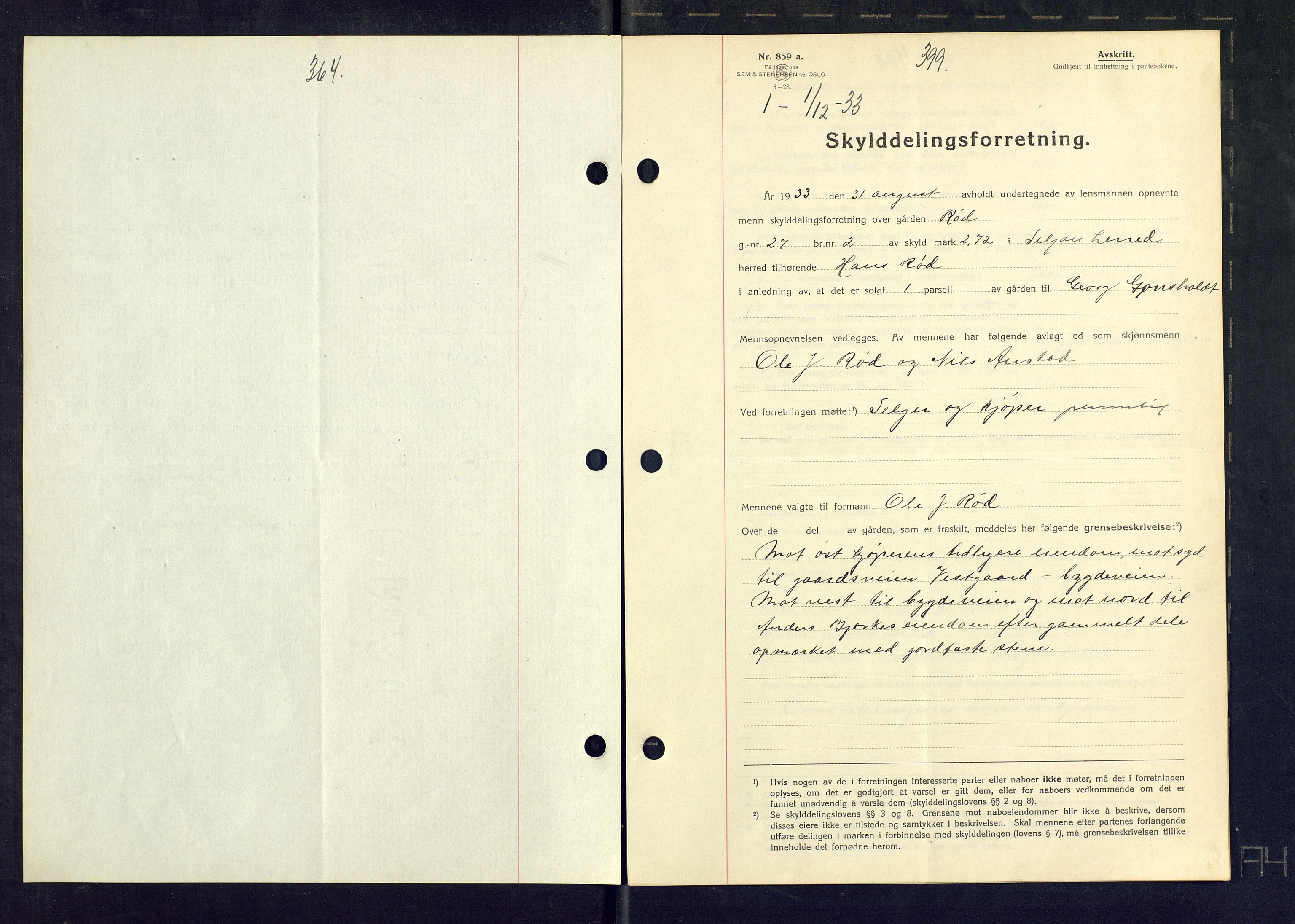 Gjerpen sorenskriveri, SAKO/A-216/G/Ga/Gaa/L0059: Mortgage book no. I 59-60 og 62, 1932-1934, Deed date: 01.12.1933
