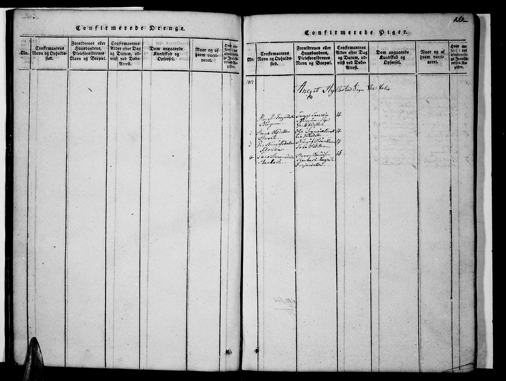 Valle sokneprestkontor, SAK/1111-0044/F/Fb/Fbc/L0001: Parish register (copy) no. B 1 /2, 1816-1829, p. 253