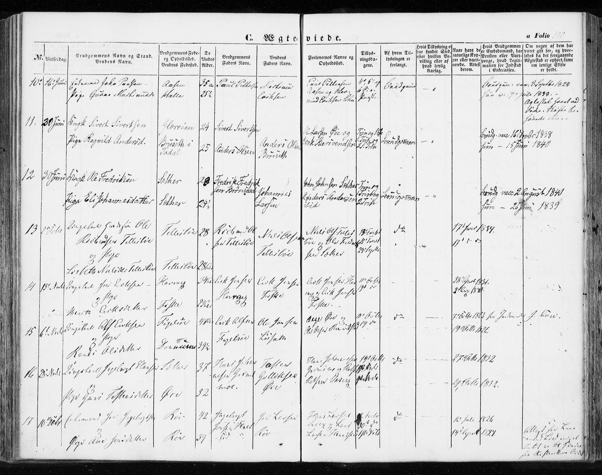 Ministerialprotokoller, klokkerbøker og fødselsregistre - Møre og Romsdal, AV/SAT-A-1454/595/L1044: Parish register (official) no. 595A06, 1852-1863, p. 190