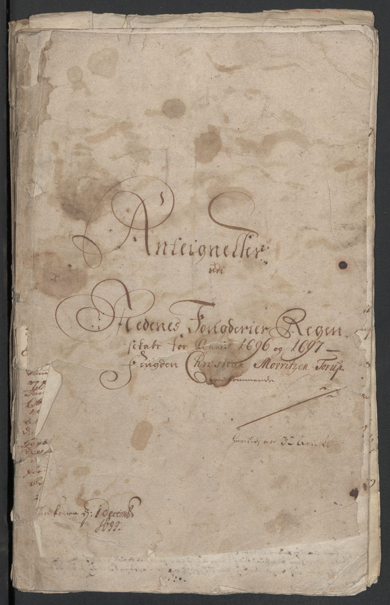 Rentekammeret inntil 1814, Reviderte regnskaper, Fogderegnskap, RA/EA-4092/R39/L2313: Fogderegnskap Nedenes, 1696-1697, p. 276