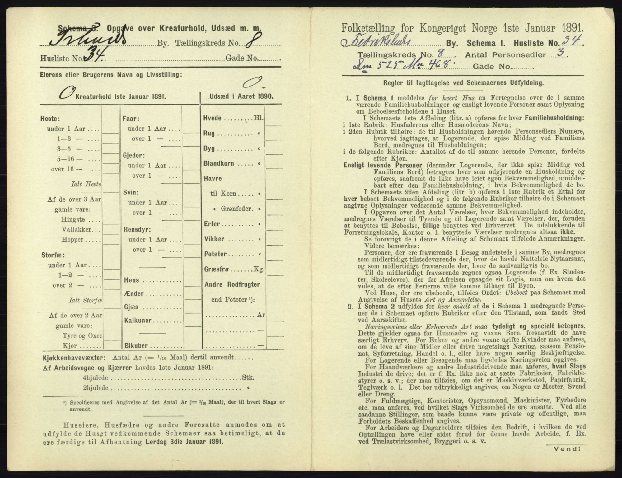 RA, 1891 census for 0101 Fredrikshald, 1891, p. 770