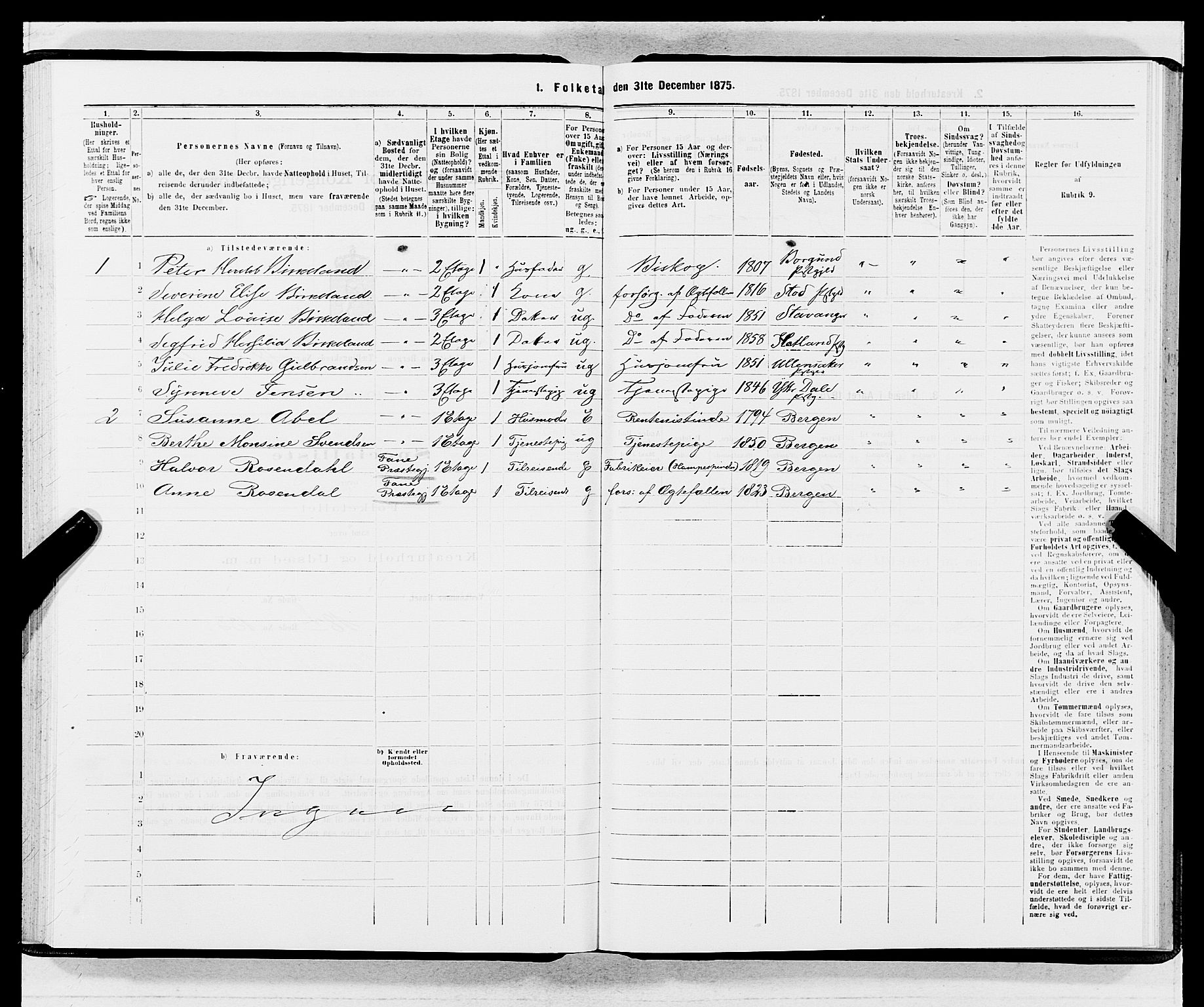 SAB, 1875 census for 1301 Bergen, 1875, p. 4209