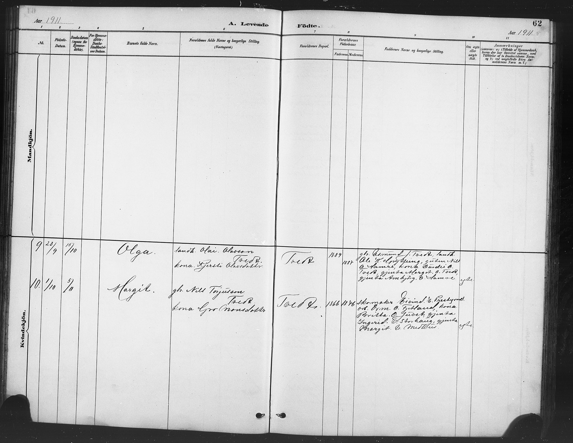 Røldal sokneprestembete, AV/SAB-A-100247: Parish register (copy) no. A 3, 1887-1917, p. 62