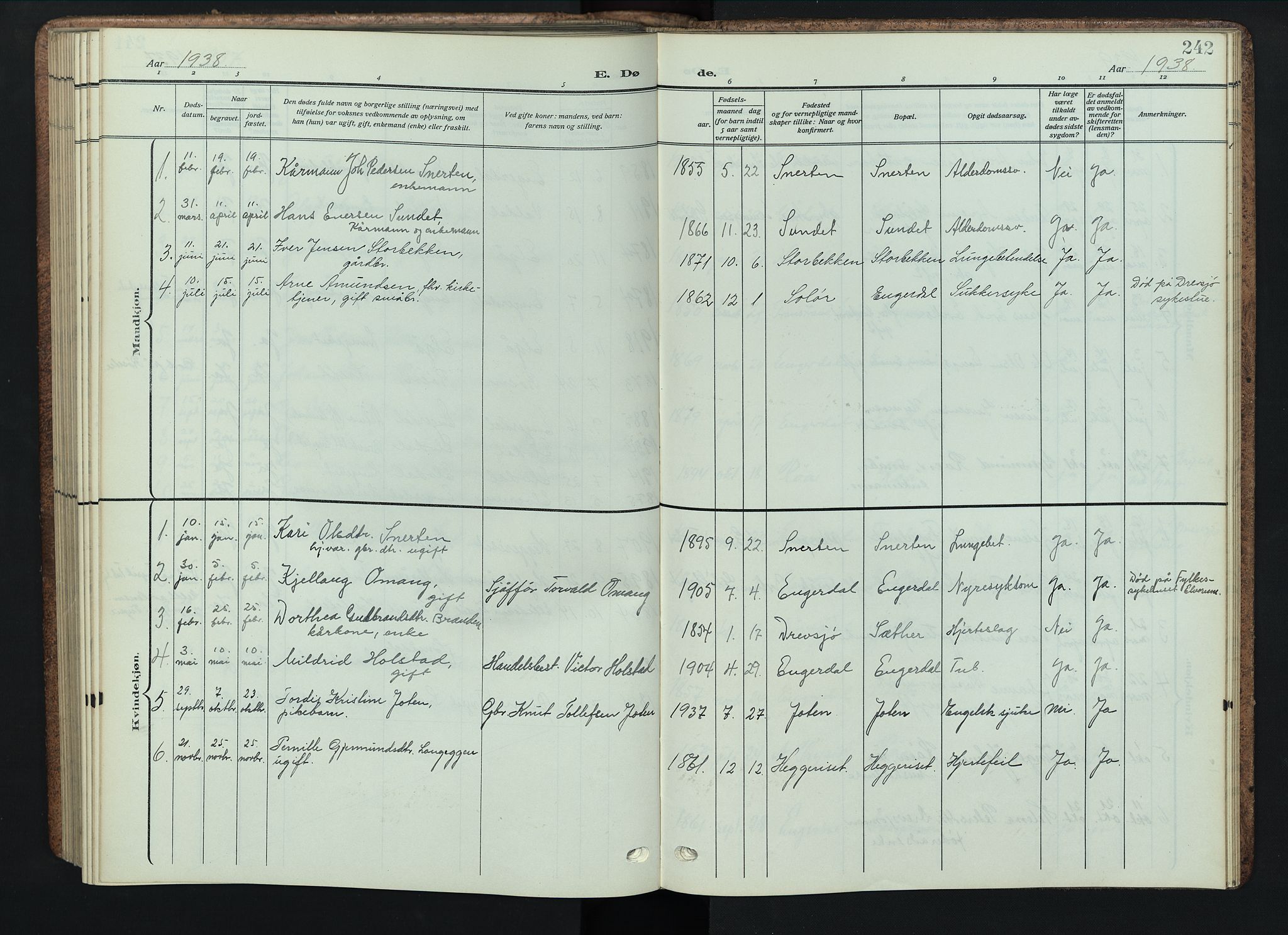 Engerdal prestekontor, AV/SAH-PREST-048/H/Ha/Hab/L0001: Parish register (copy) no. 1, 1911-1947, p. 242