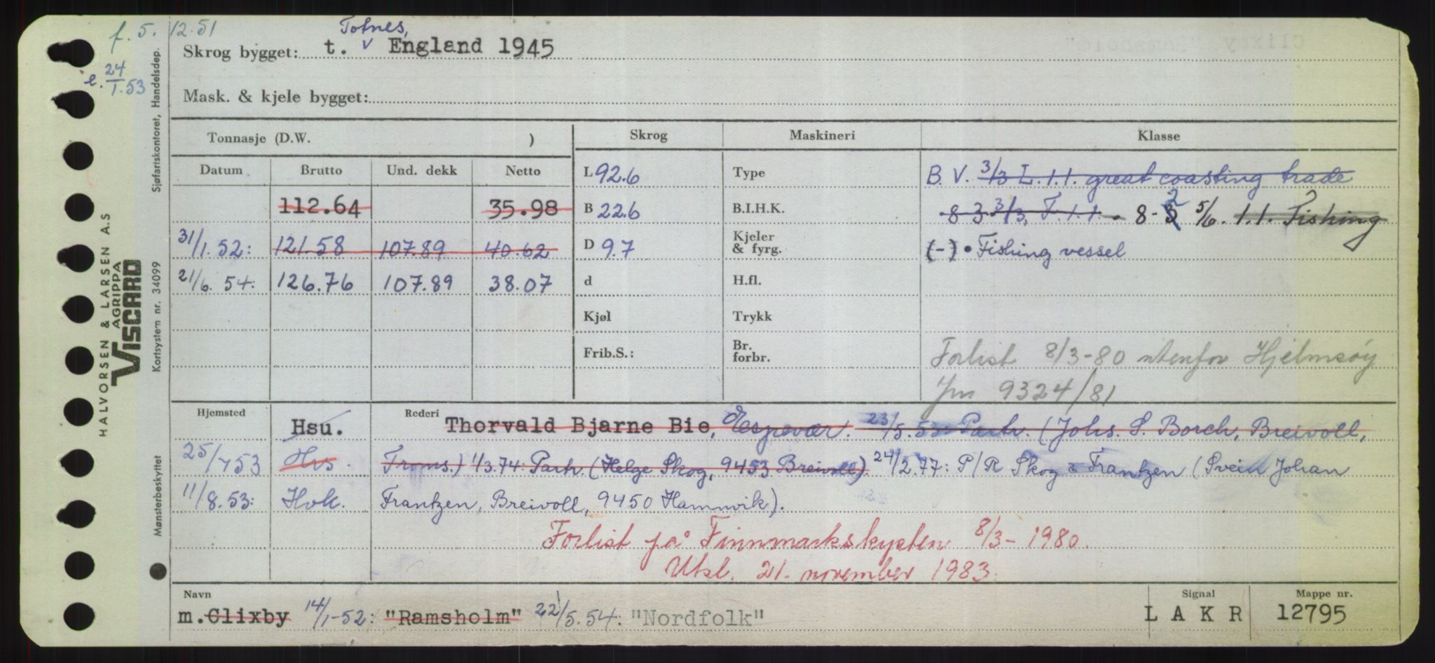 Sjøfartsdirektoratet med forløpere, Skipsmålingen, AV/RA-S-1627/H/Hd/L0026: Fartøy, N-Norhol, p. 457