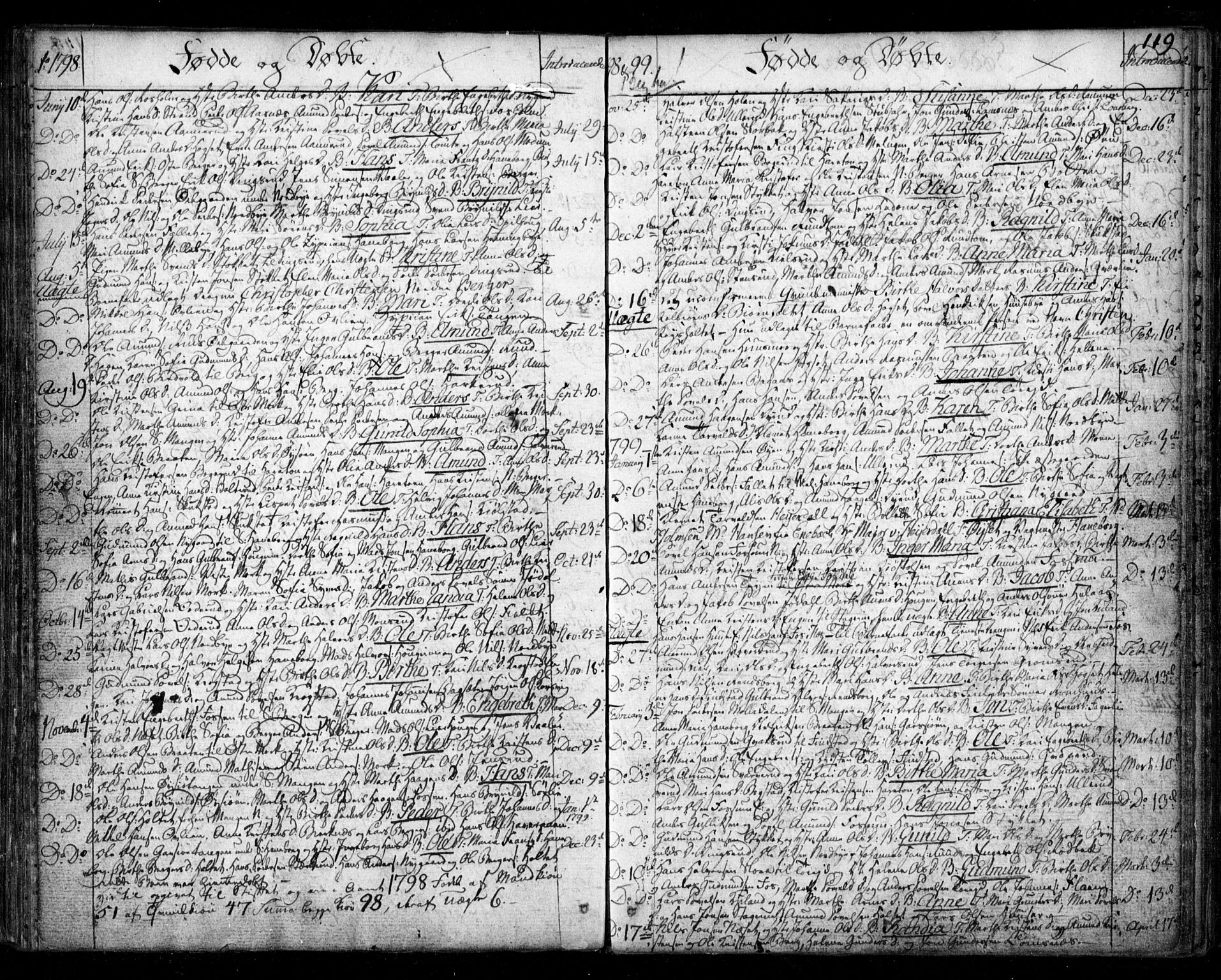 Aurskog prestekontor Kirkebøker, AV/SAO-A-10304a/F/Fa/L0003: Parish register (official) no. I 3, 1767-1807, p. 119