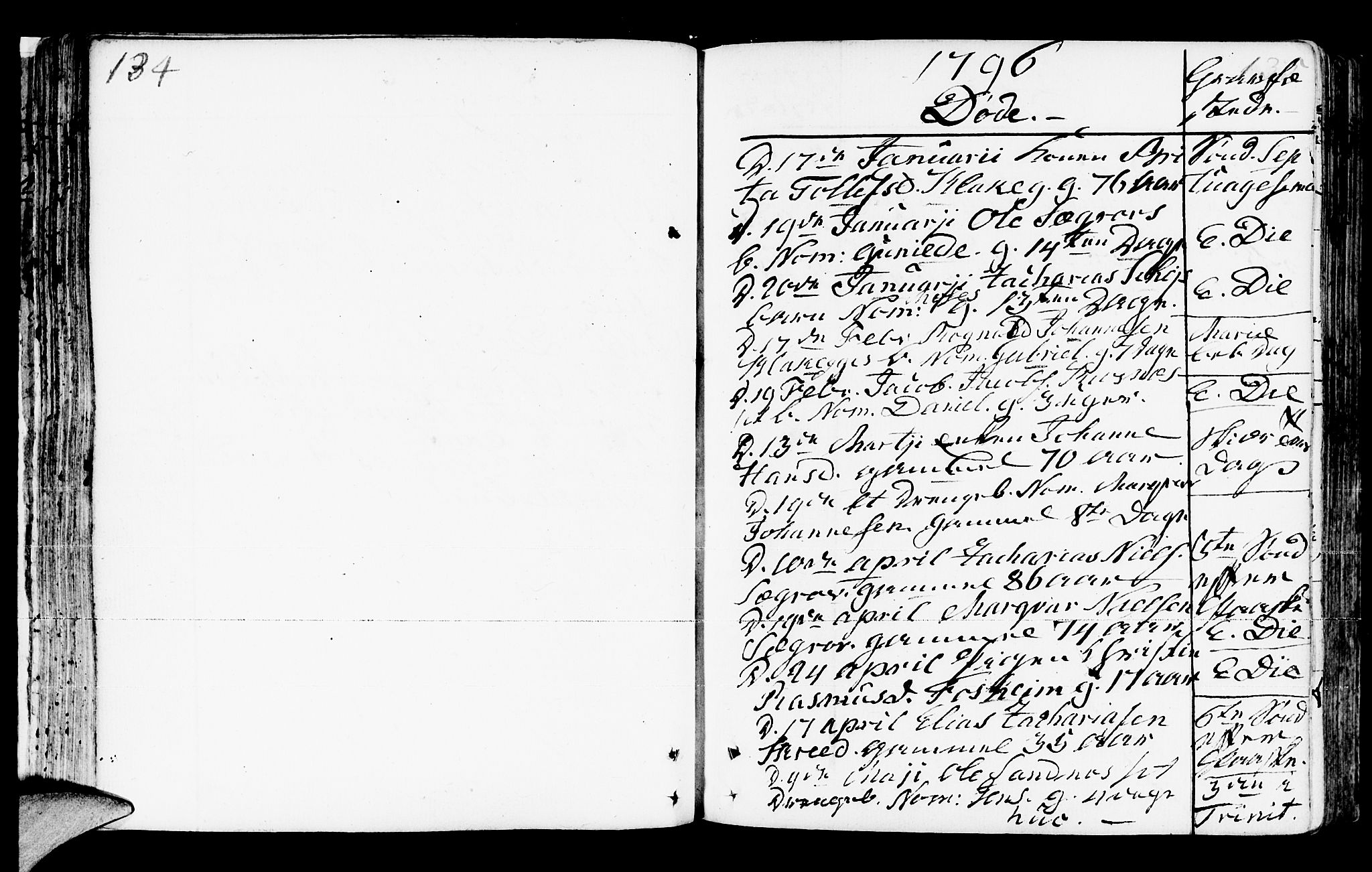 Jølster sokneprestembete, AV/SAB-A-80701/H/Haa/Haaa/L0006: Parish register (official) no. A 6, 1790-1821, p. 134-135