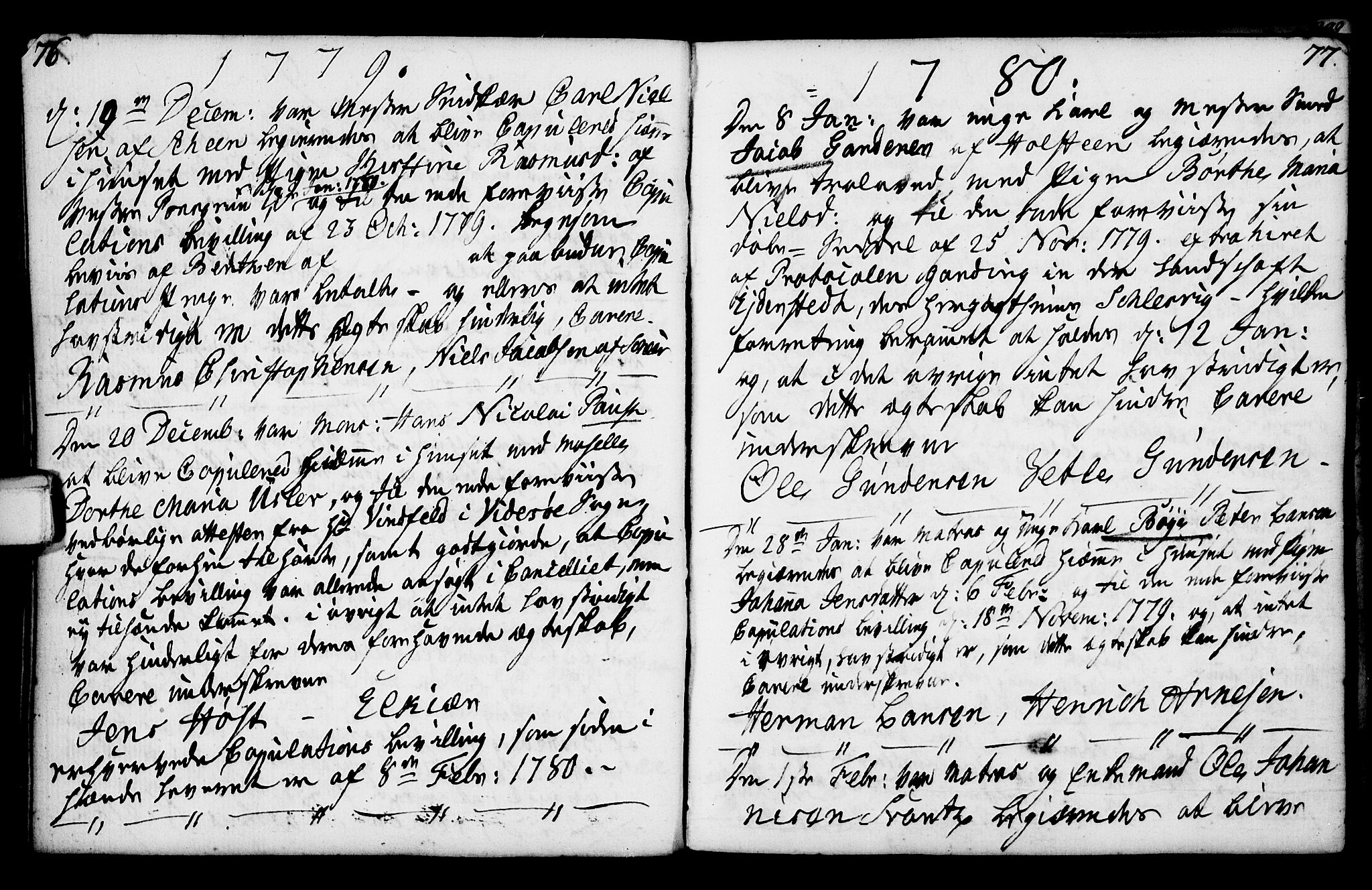 Porsgrunn kirkebøker , SAKO/A-104/F/Fa/L0003: Parish register (official) no. 3, 1764-1814, p. 76-77