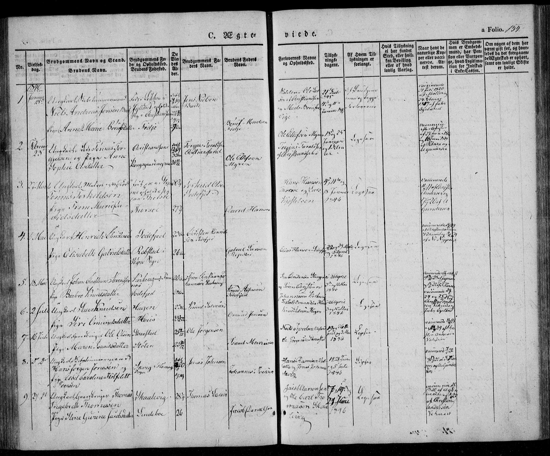 Oddernes sokneprestkontor, AV/SAK-1111-0033/F/Fa/Faa/L0006: Parish register (official) no. A 6, 1838-1851, p. 154