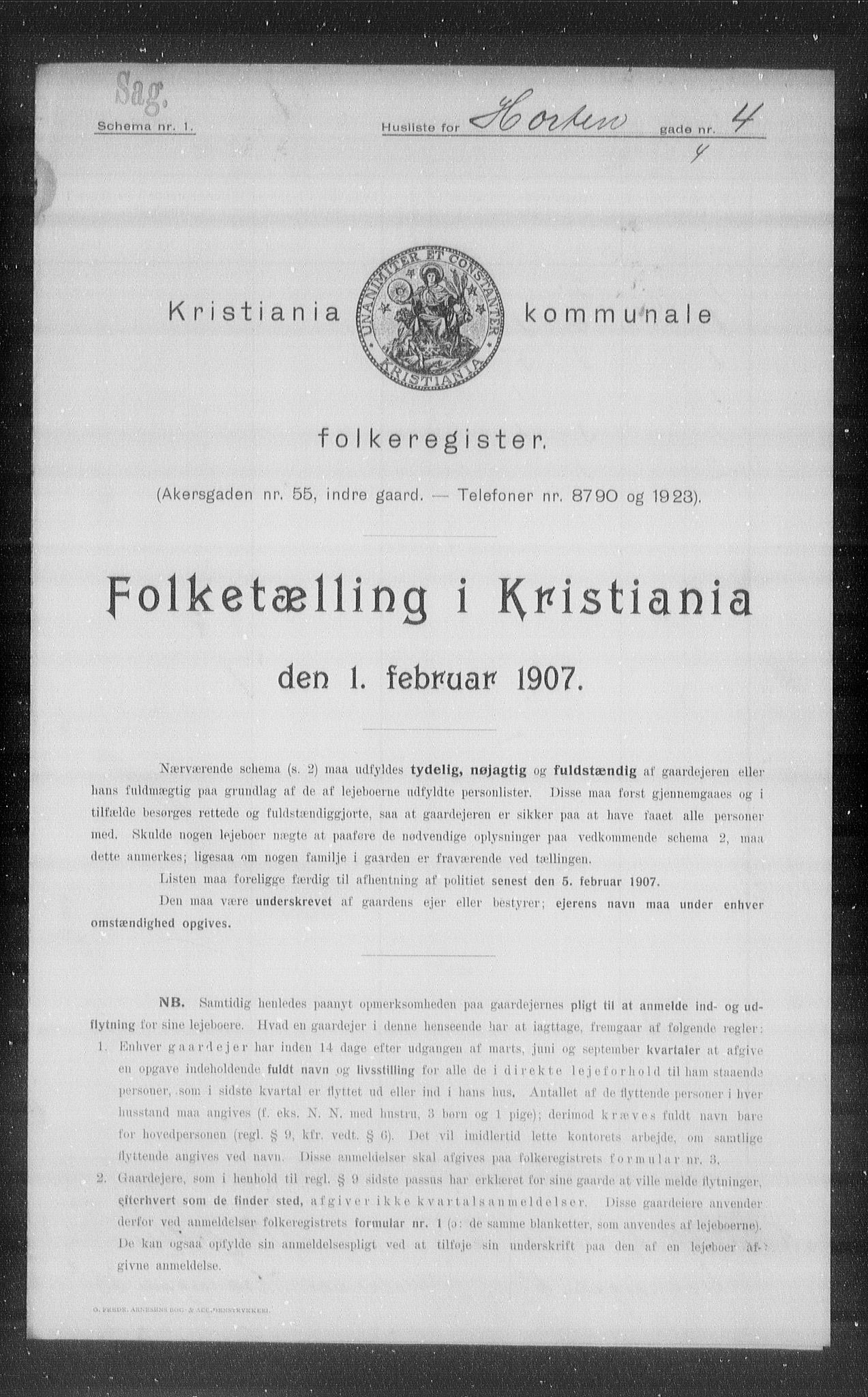 OBA, Municipal Census 1907 for Kristiania, 1907, p. 21256