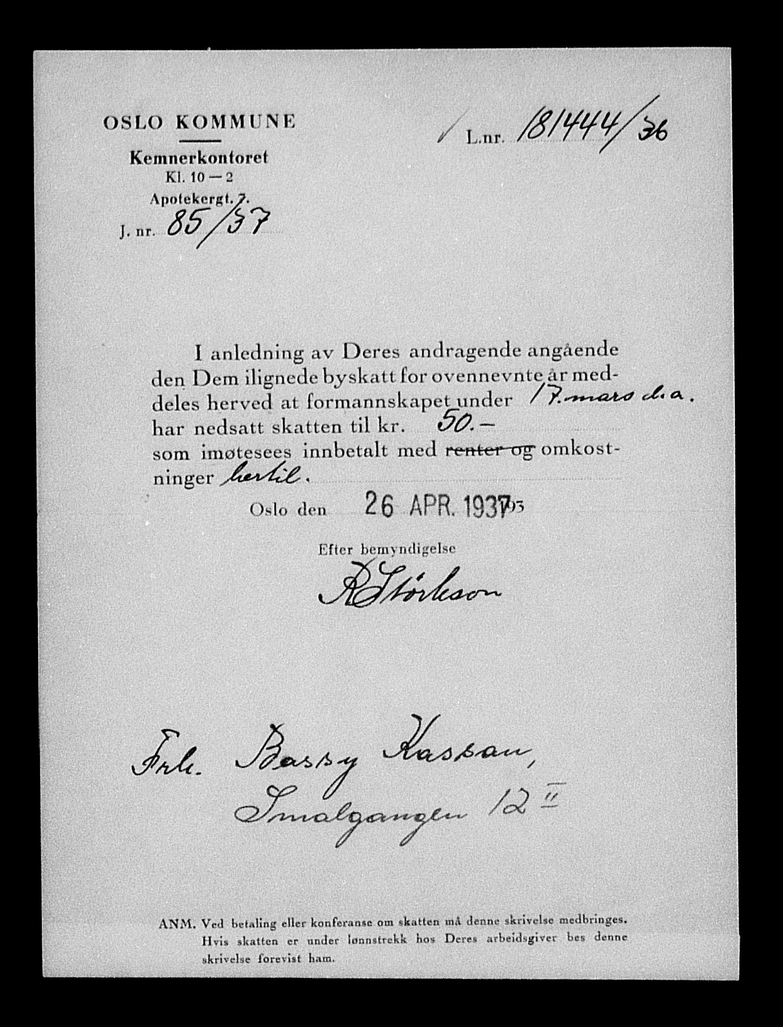 Justisdepartementet, Tilbakeføringskontoret for inndratte formuer, AV/RA-S-1564/H/Hc/Hcc/L0949: --, 1945-1947, p. 820