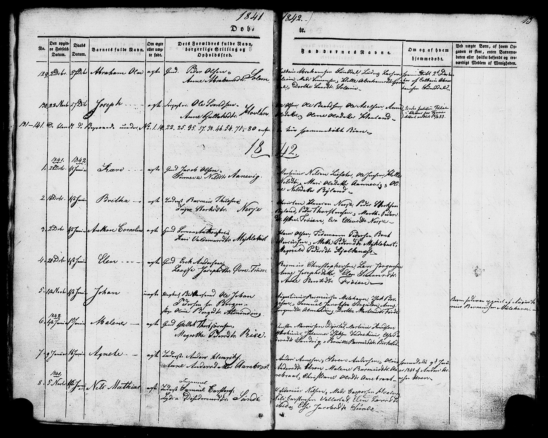 Kinn sokneprestembete, AV/SAB-A-80801/H/Haa/Haaa/L0005: Parish register (official) no. A 5, 1841-1857, p. 13