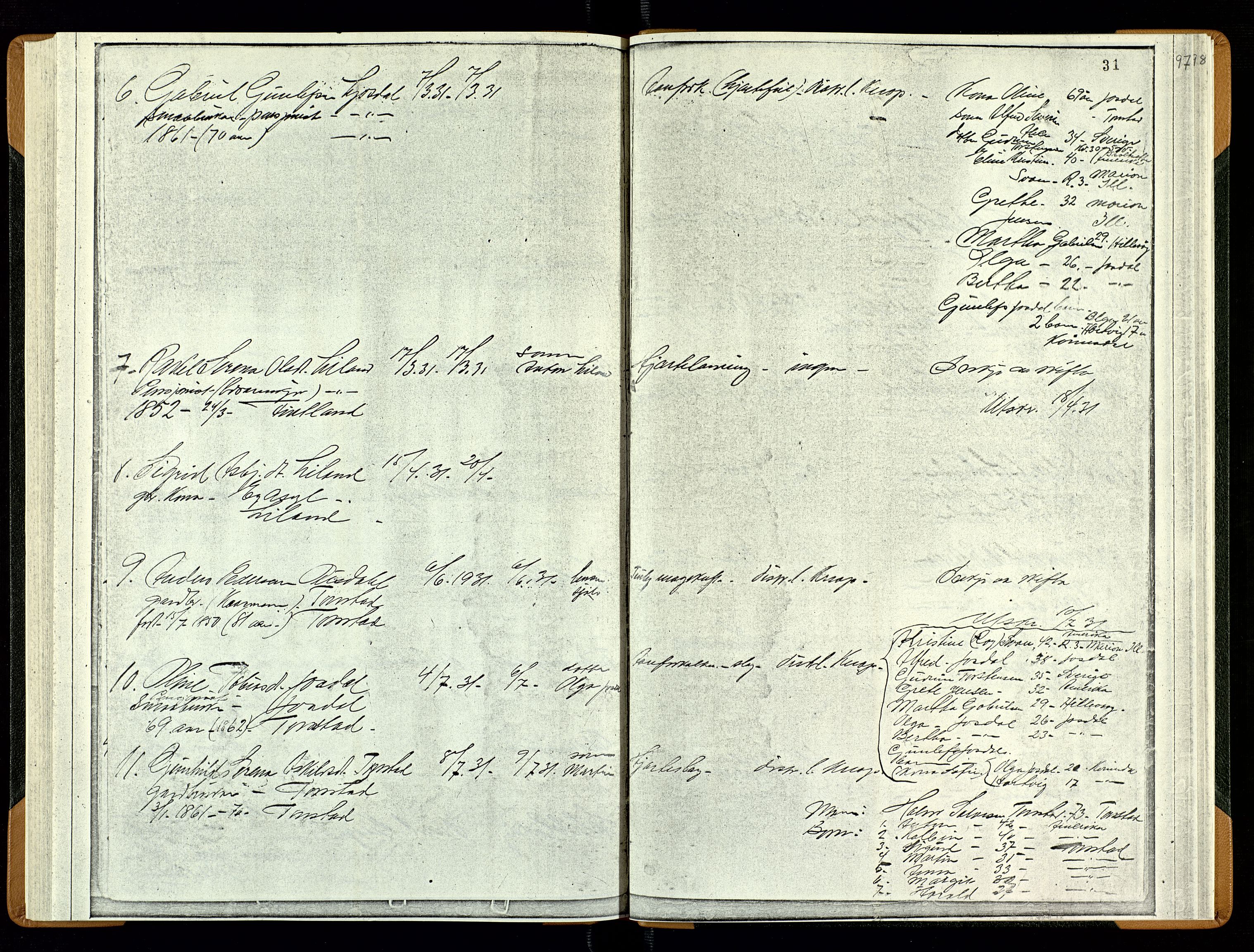 Sirdal lensmannskontor, AV/SAK-1241-0039/F/Fe/L0001: Fortegnelse anmeldte dødsfall nr 27a, 1863-1934, p. 97