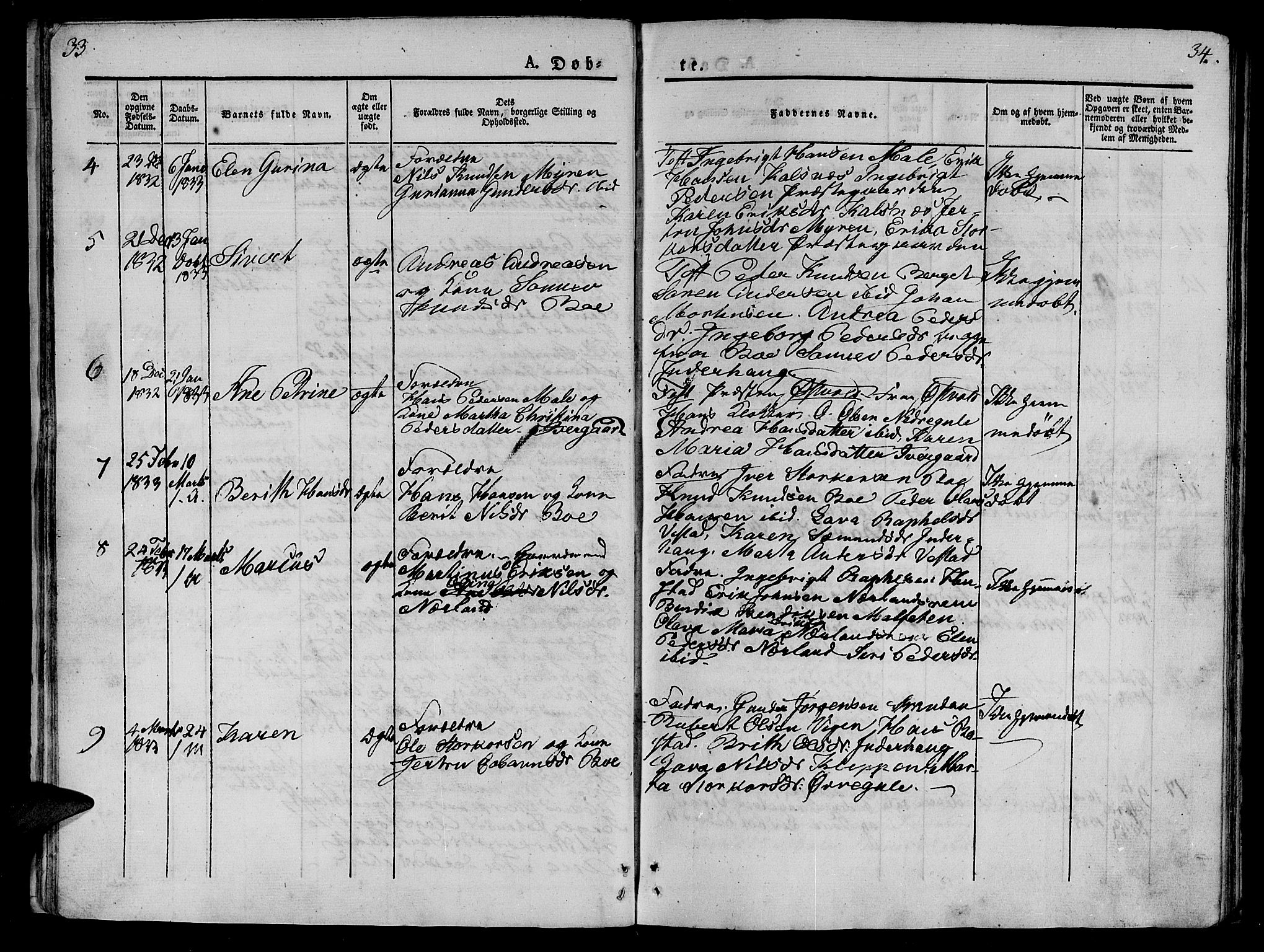 Ministerialprotokoller, klokkerbøker og fødselsregistre - Møre og Romsdal, AV/SAT-A-1454/566/L0765: Parish register (official) no. 566A04, 1829-1841, p. 33-34