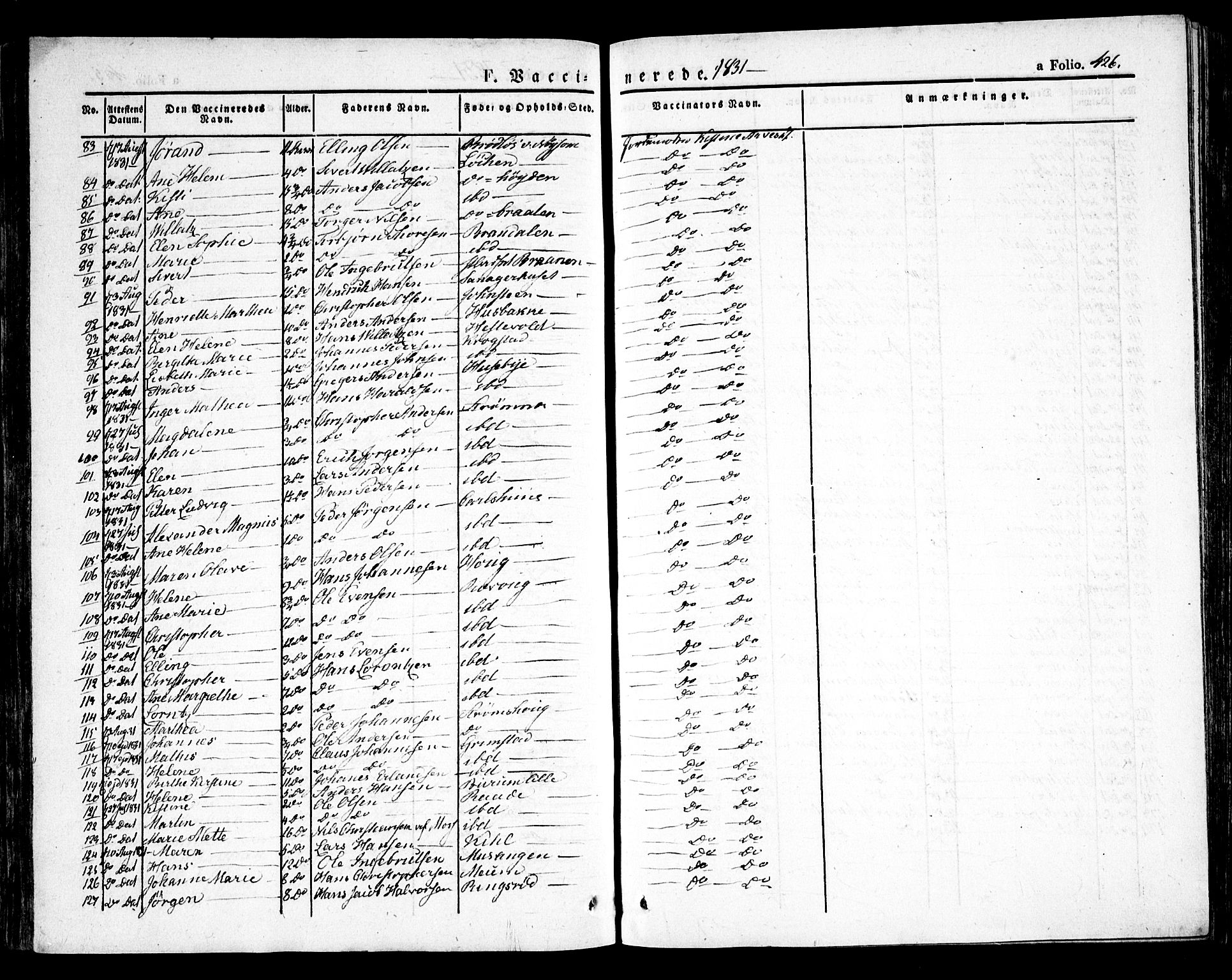 Råde prestekontor kirkebøker, AV/SAO-A-2009/F/Fa/L0005: Parish register (official) no. 5, 1830-1853, p. 426