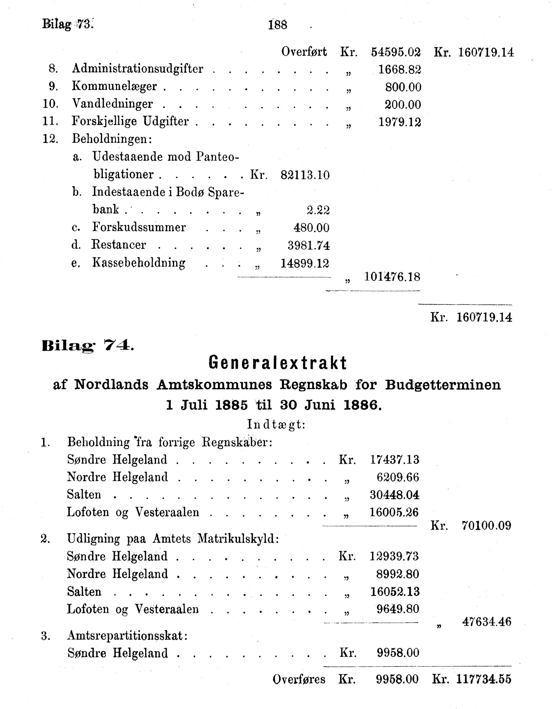 Nordland Fylkeskommune. Fylkestinget, AIN/NFK-17/176/A/Ac/L0015: Fylkestingsforhandlinger 1886-1890, 1886-1890