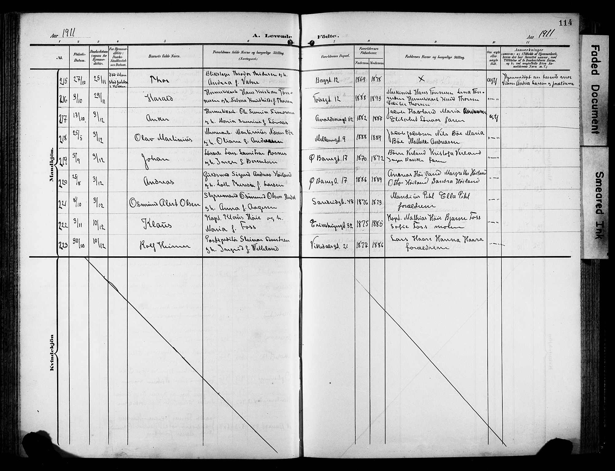 St. Johannes sokneprestkontor, AV/SAST-A-101814/001/30/30BB/L0006: Parish register (copy) no. B 6, 1907-1917, p. 114