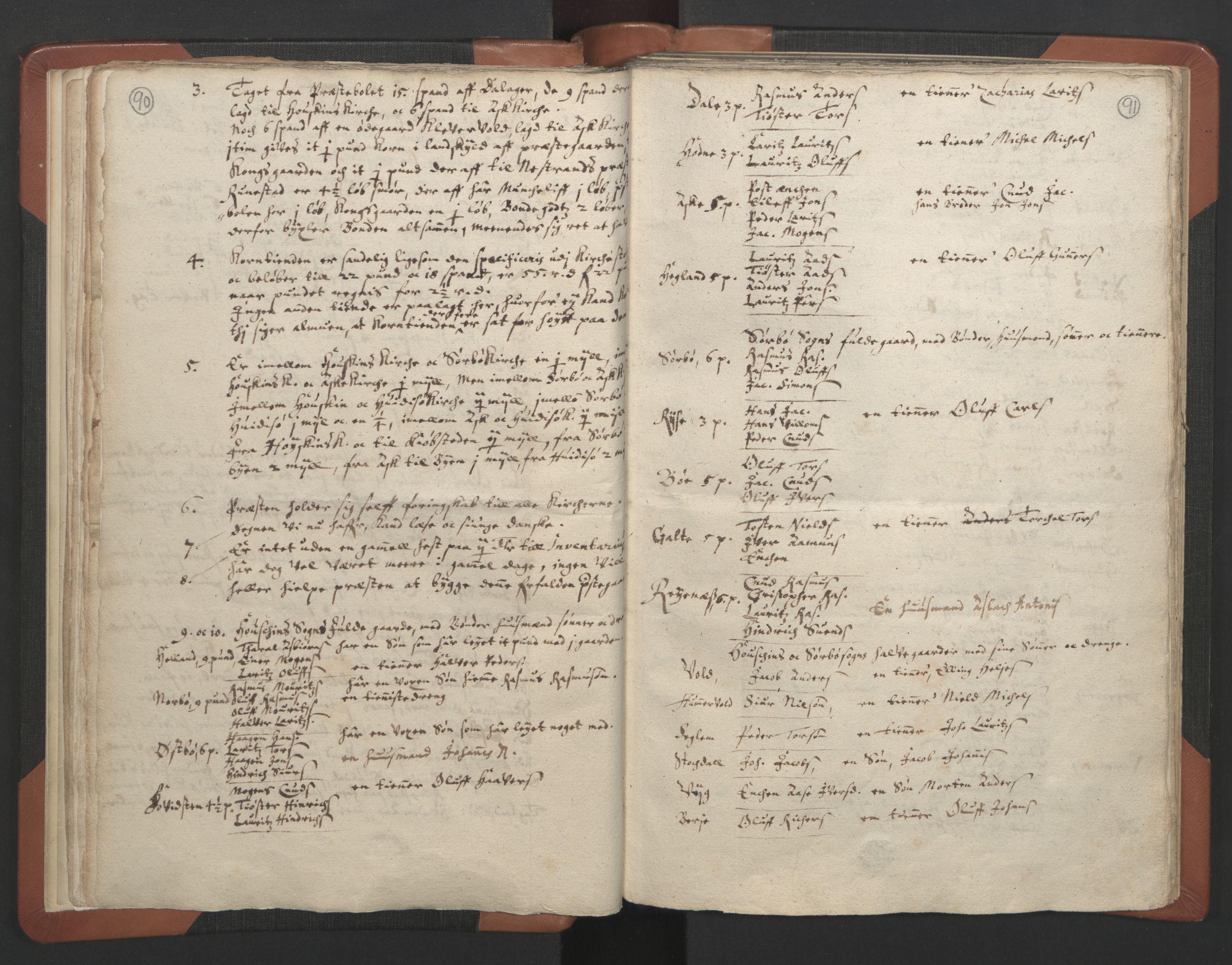 RA, Vicar's Census 1664-1666, no. 18: Stavanger deanery and Karmsund deanery, 1664-1666, p. 90-91