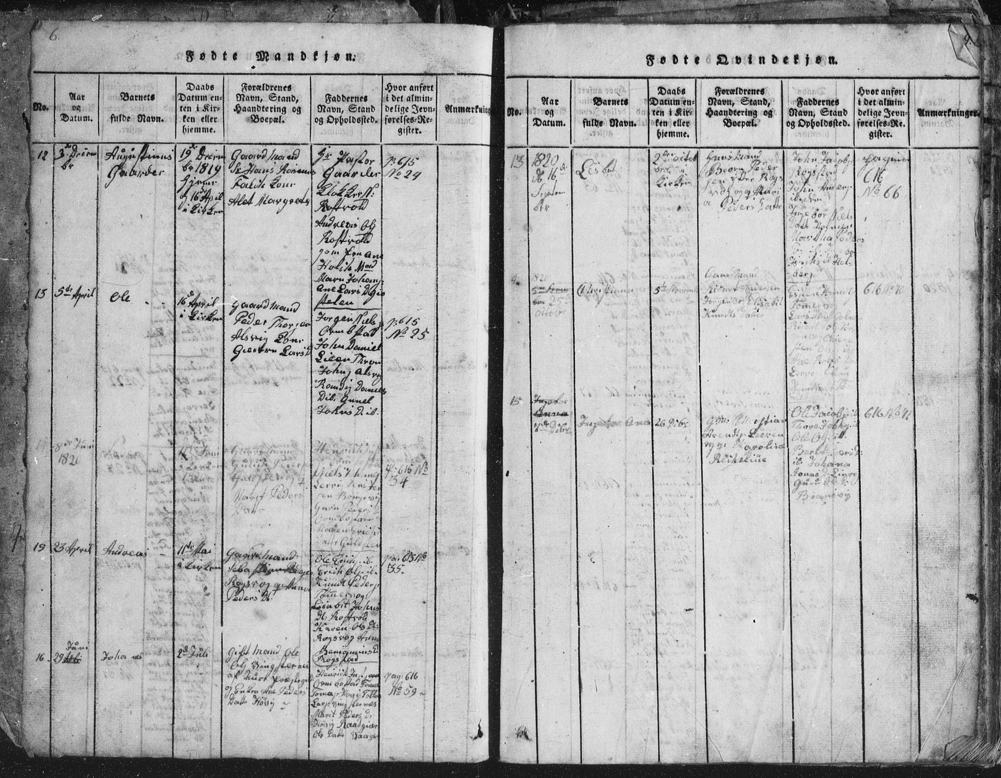 Ministerialprotokoller, klokkerbøker og fødselsregistre - Møre og Romsdal, AV/SAT-A-1454/581/L0942: Parish register (copy) no. 581C00, 1820-1836, p. 6-7