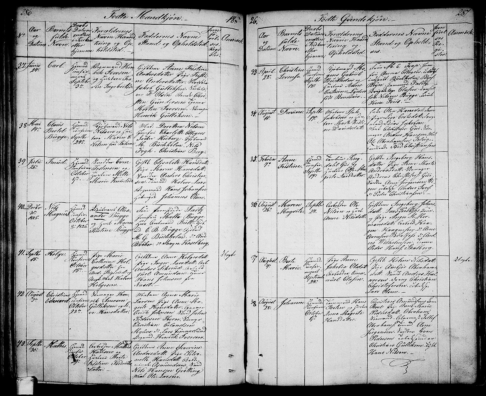 Larvik kirkebøker, SAKO/A-352/G/Ga/L0002: Parish register (copy) no. I 2, 1807-1830, p. 286-287